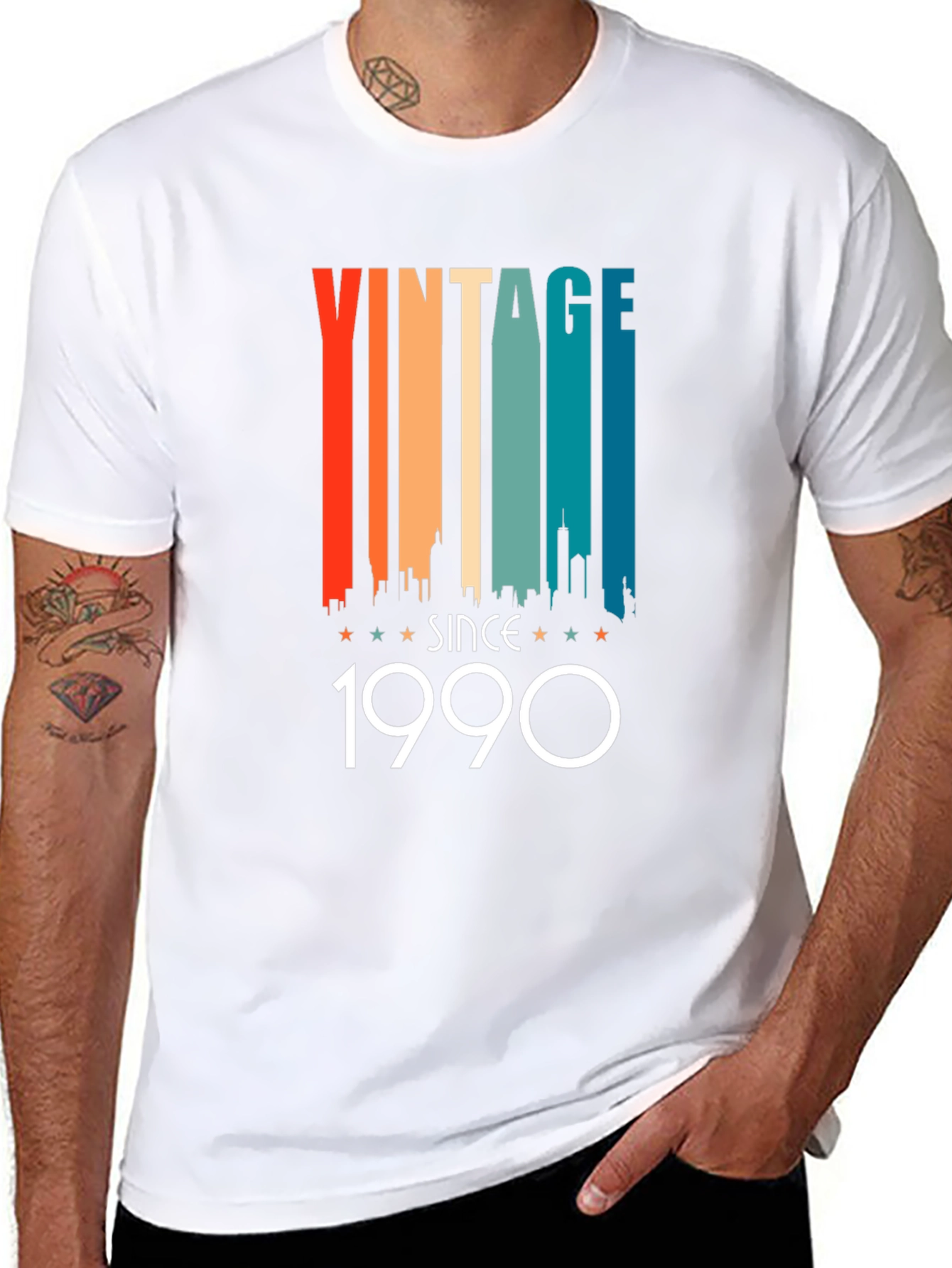 Black Vintage Since 1990 Graphic Tee - Retro Birthday Shirt view 8