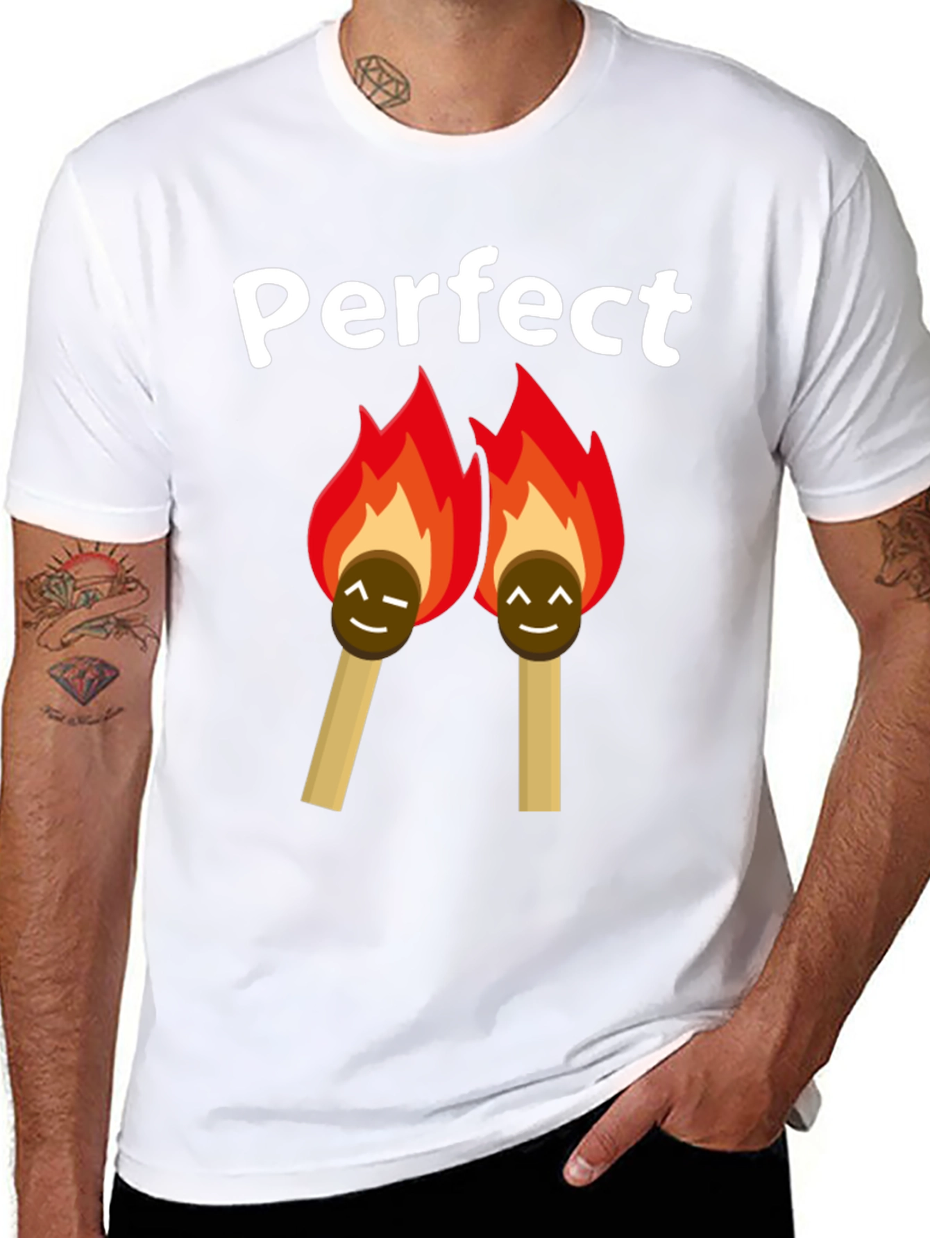 Black Perfect Match T-Shirt - Novelty Graphic Tee view 8