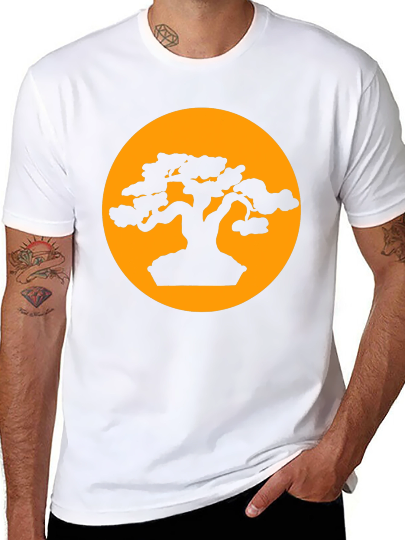 Black Bonsai Tree Silhouette T-Shirt - Artistic Zen Design view 8