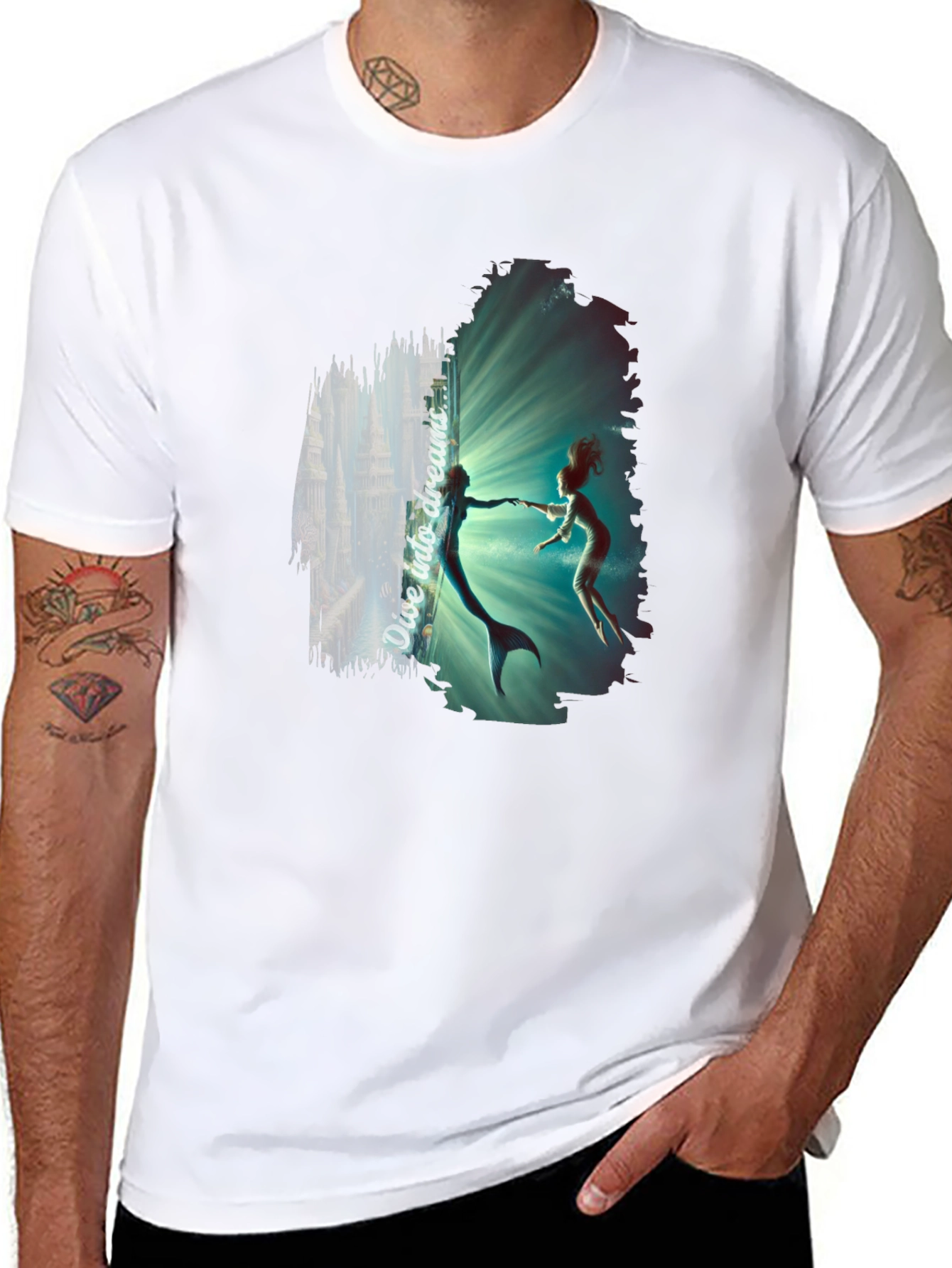 Black Dive Into Dreams Black T-Shirt view 8