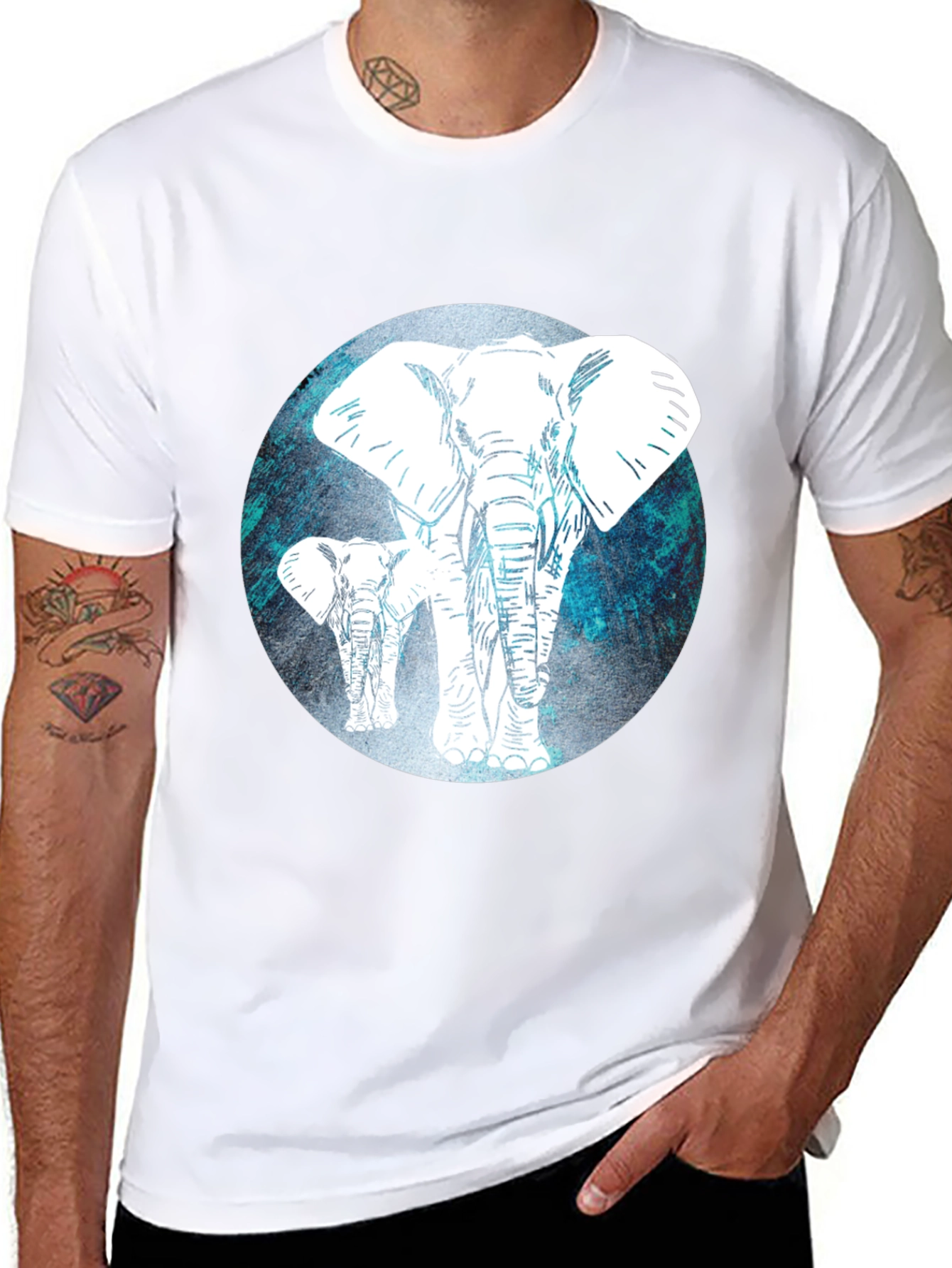 Black Elephant Graphic Tee - Men's Black T-Shirt view 8