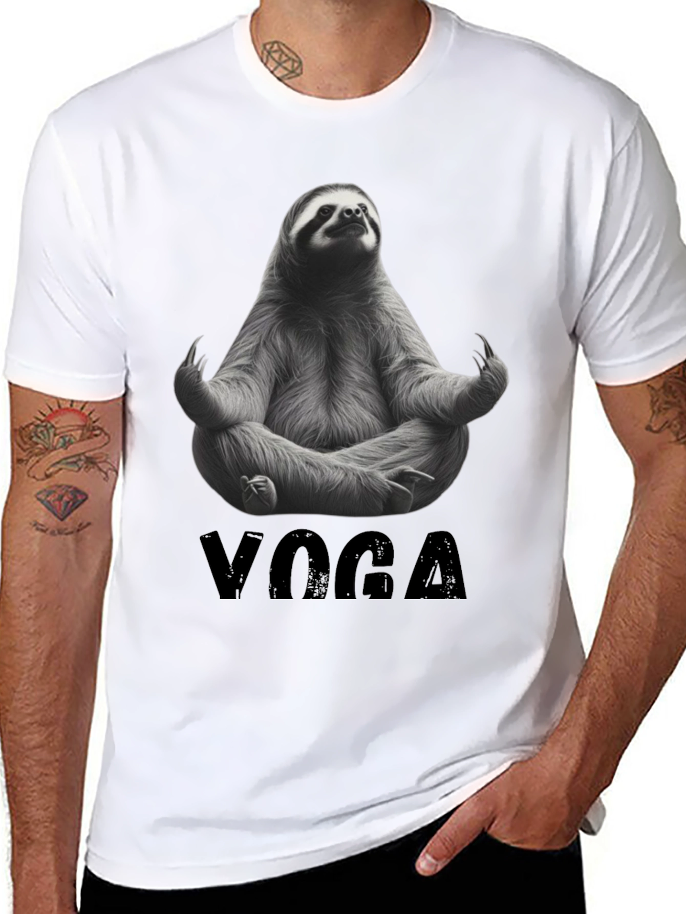 Black Sloth Yoga Graphic Tee - Relax & Unwind view 8
