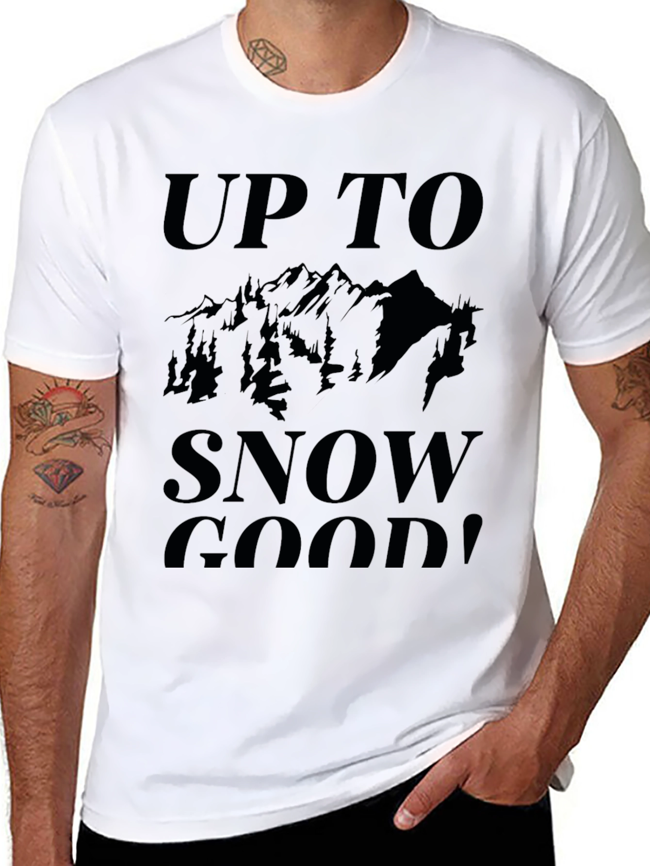 Black Up to Snow Good! Graphic Tee view 8
