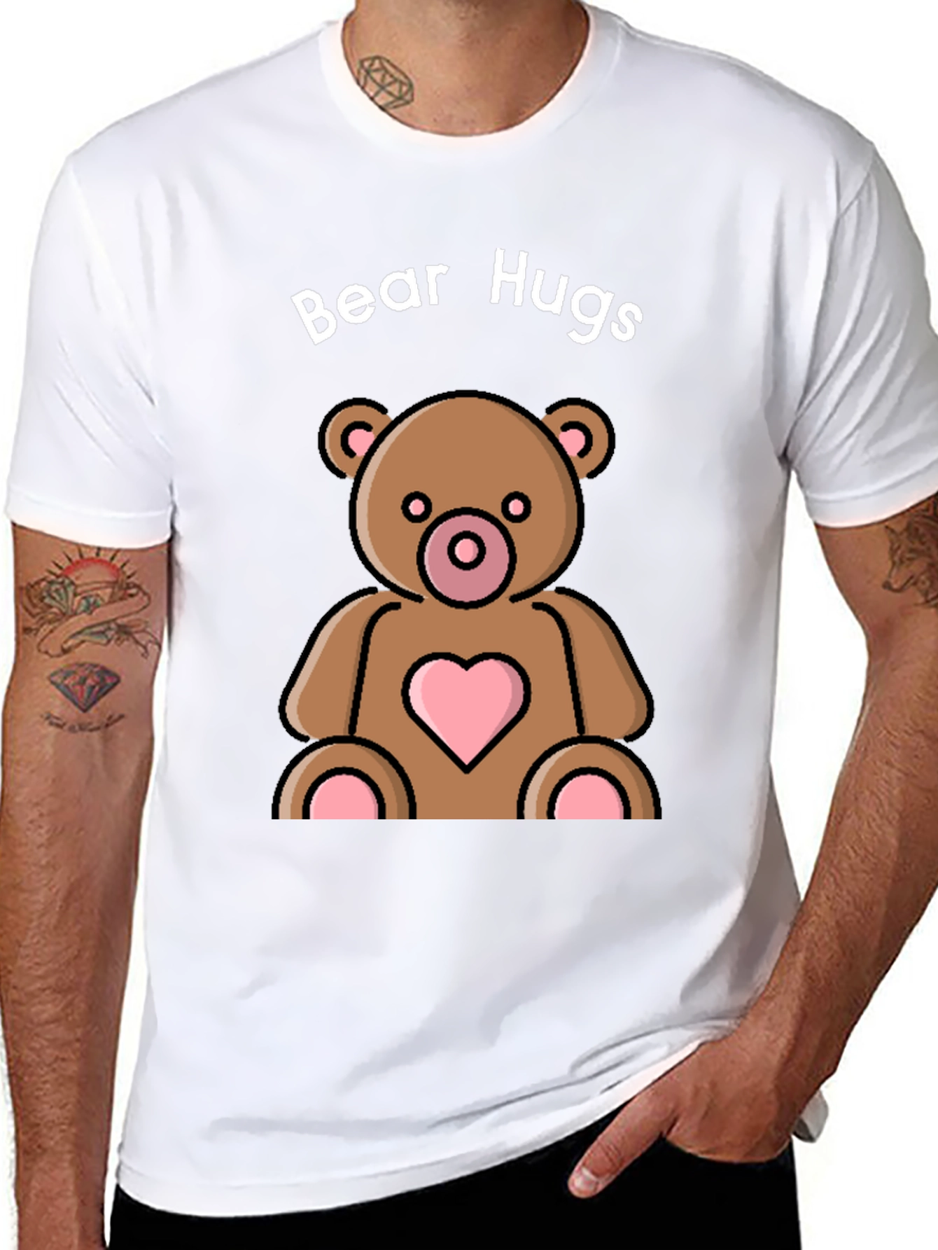 Black Bear Hugs Graphic Tee - Cute & Comfy view 8