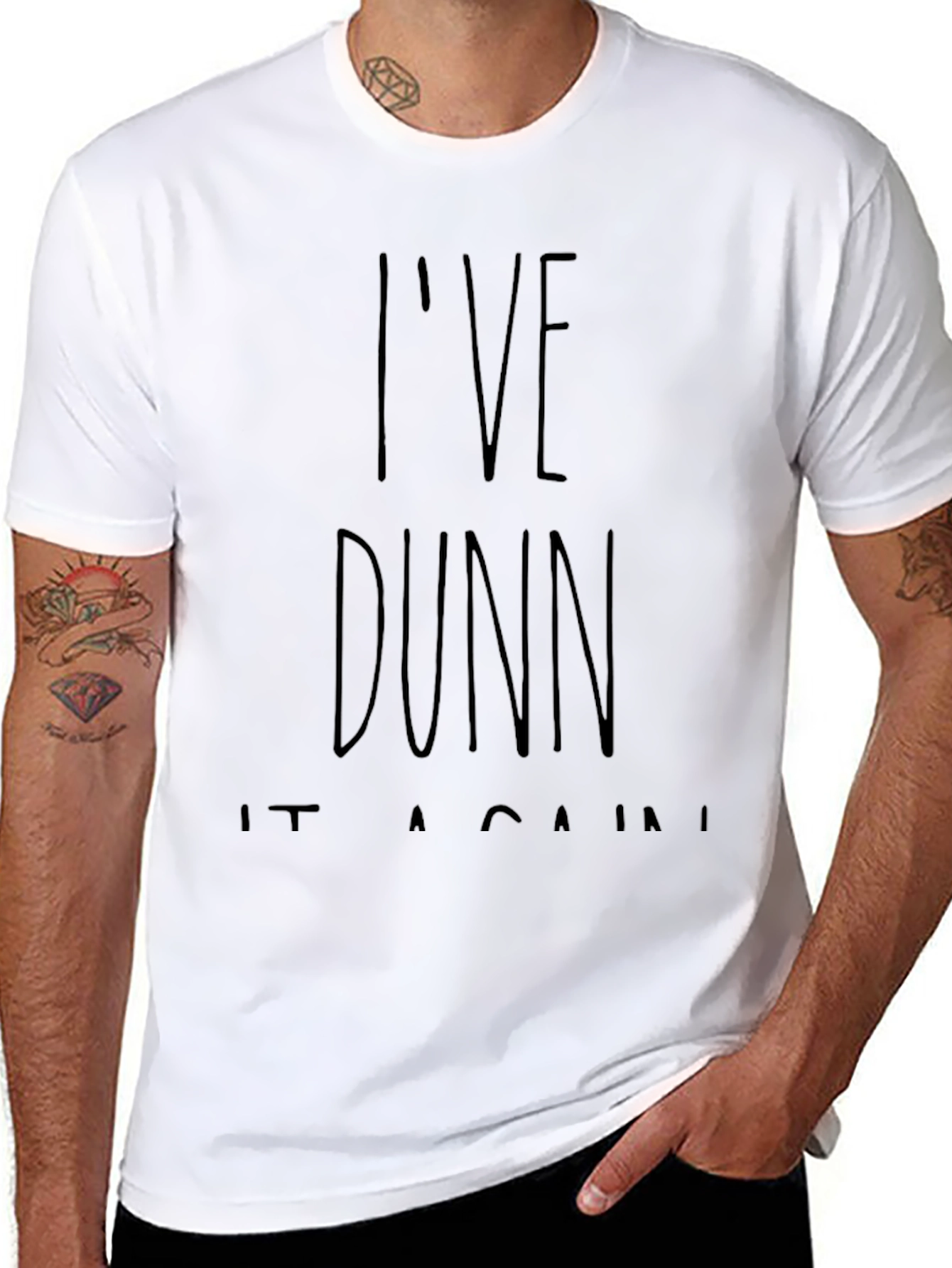 Black I've Dunn It Again! Black Graphic T-Shirt view 8