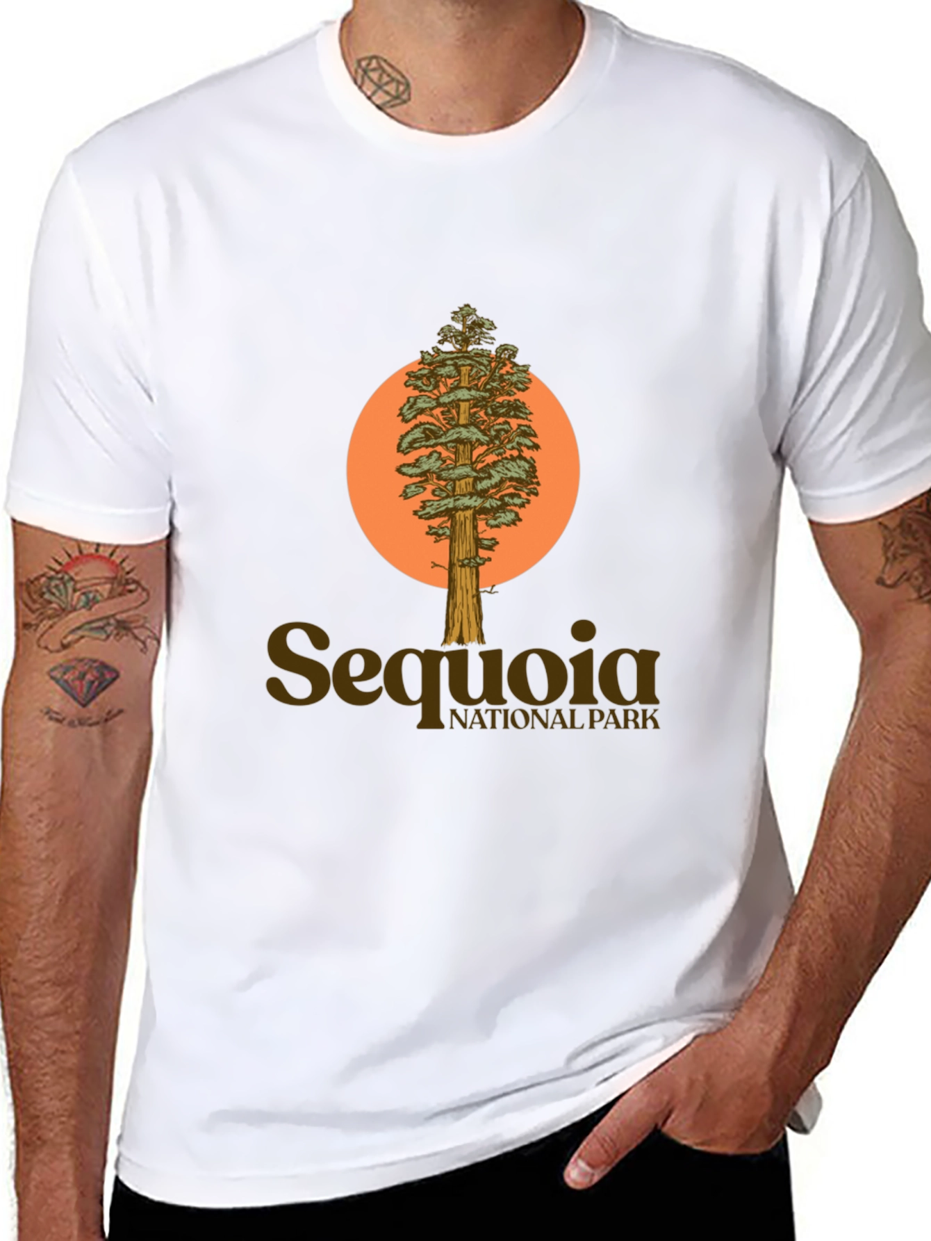 Black Sequoia National Park Tree Graphic Tee view 8