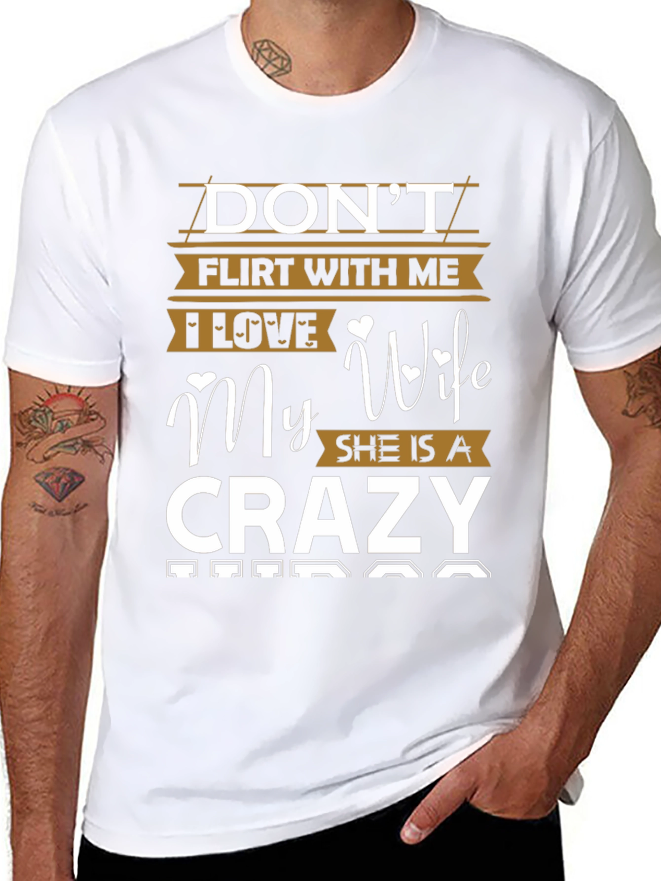 Black Don't Flirt With Me Crazy Wife T-Shirt view 8