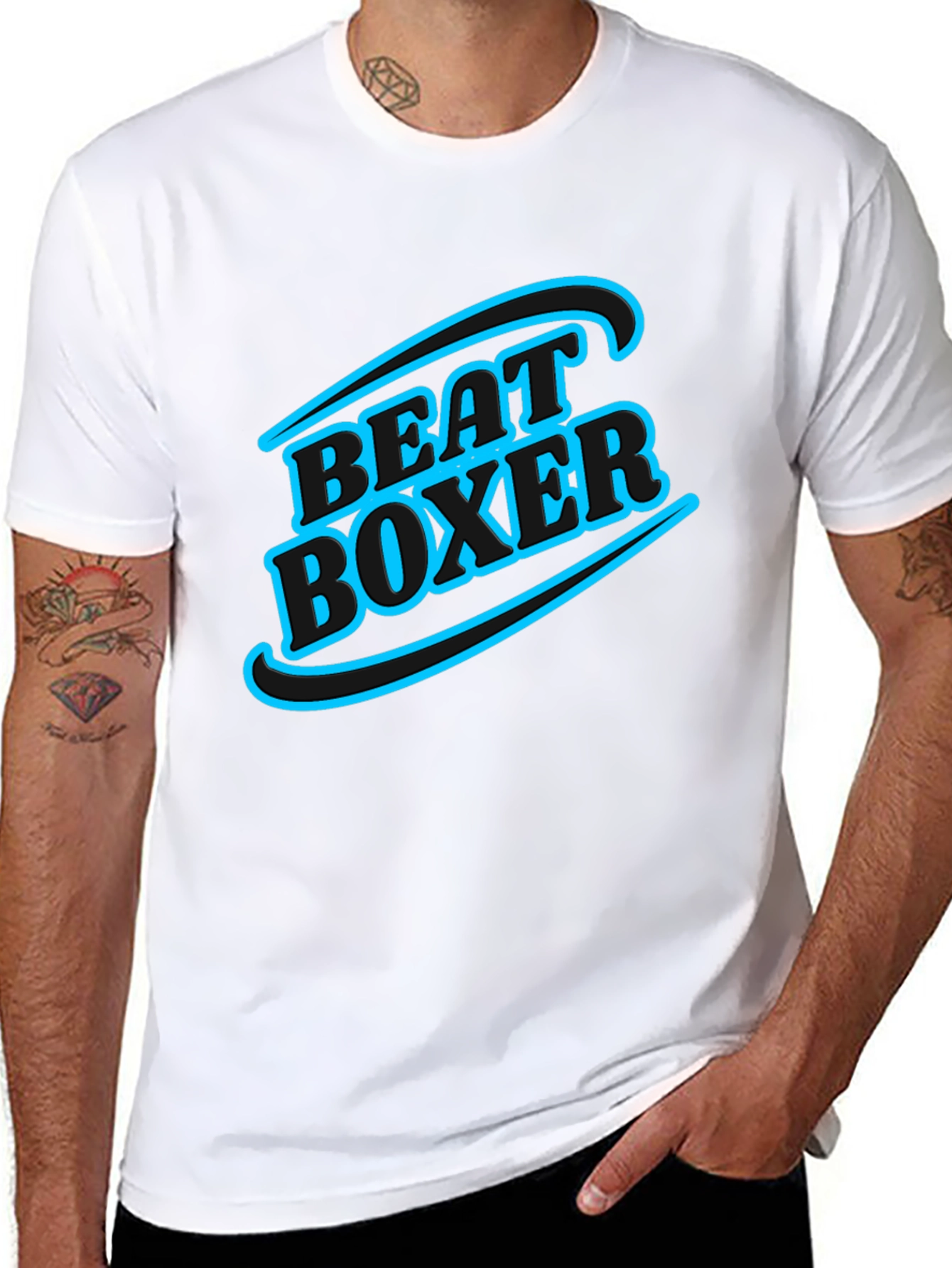 Black Beat Boxer Graphic Tee - Stylish Black T-Shirt view 8