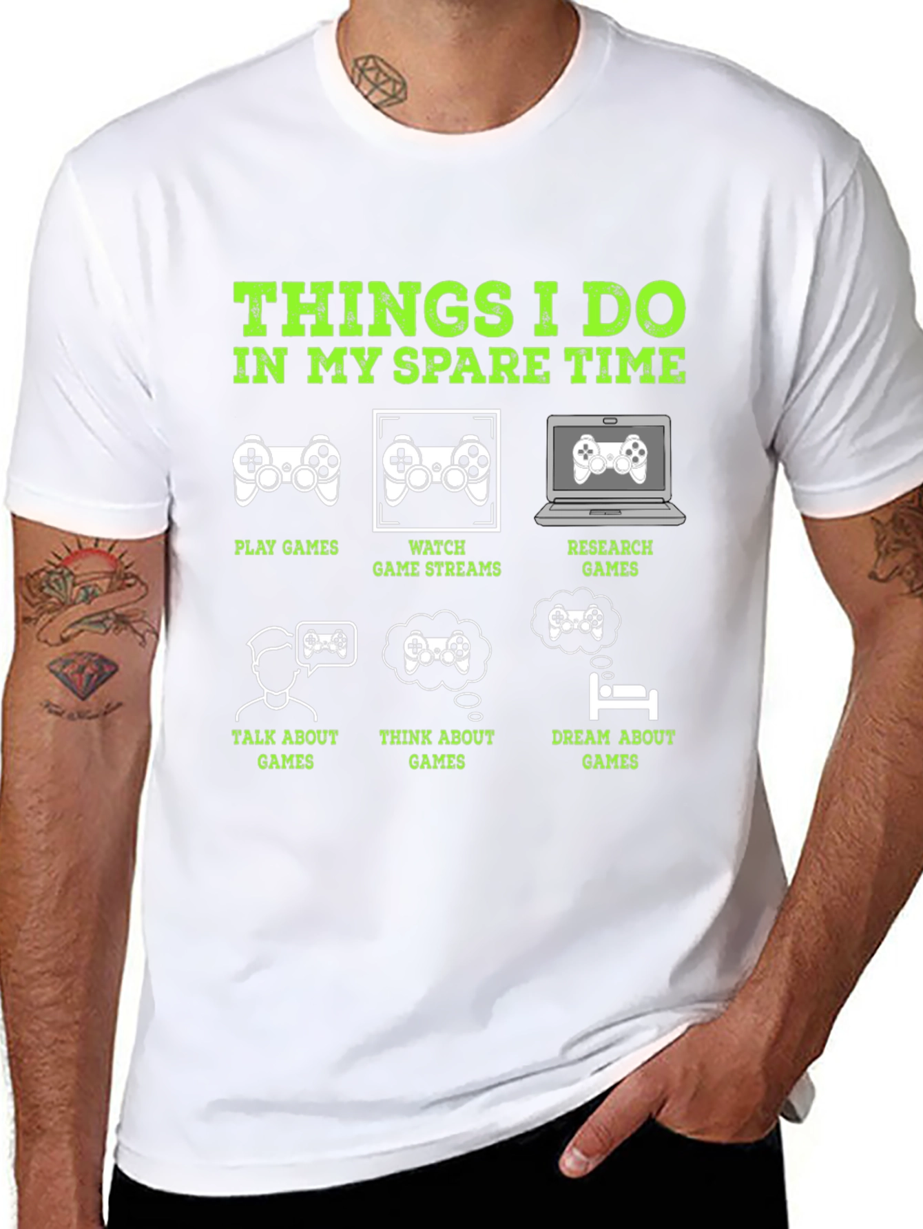Black Gamer T-Shirt: Things I Do In My Spare Time view 8