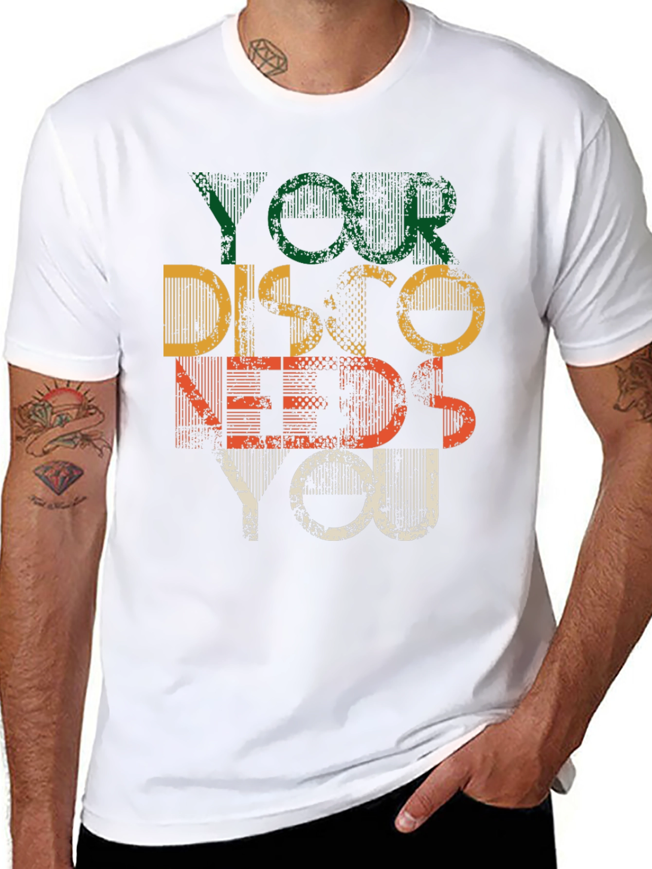 Black Retro Disco Needs You Graphic T-Shirt view 8