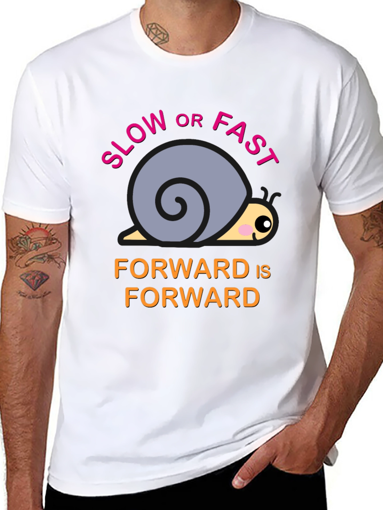 Black Snail T-Shirt: Slow or Fast, Forward is Forward view 8