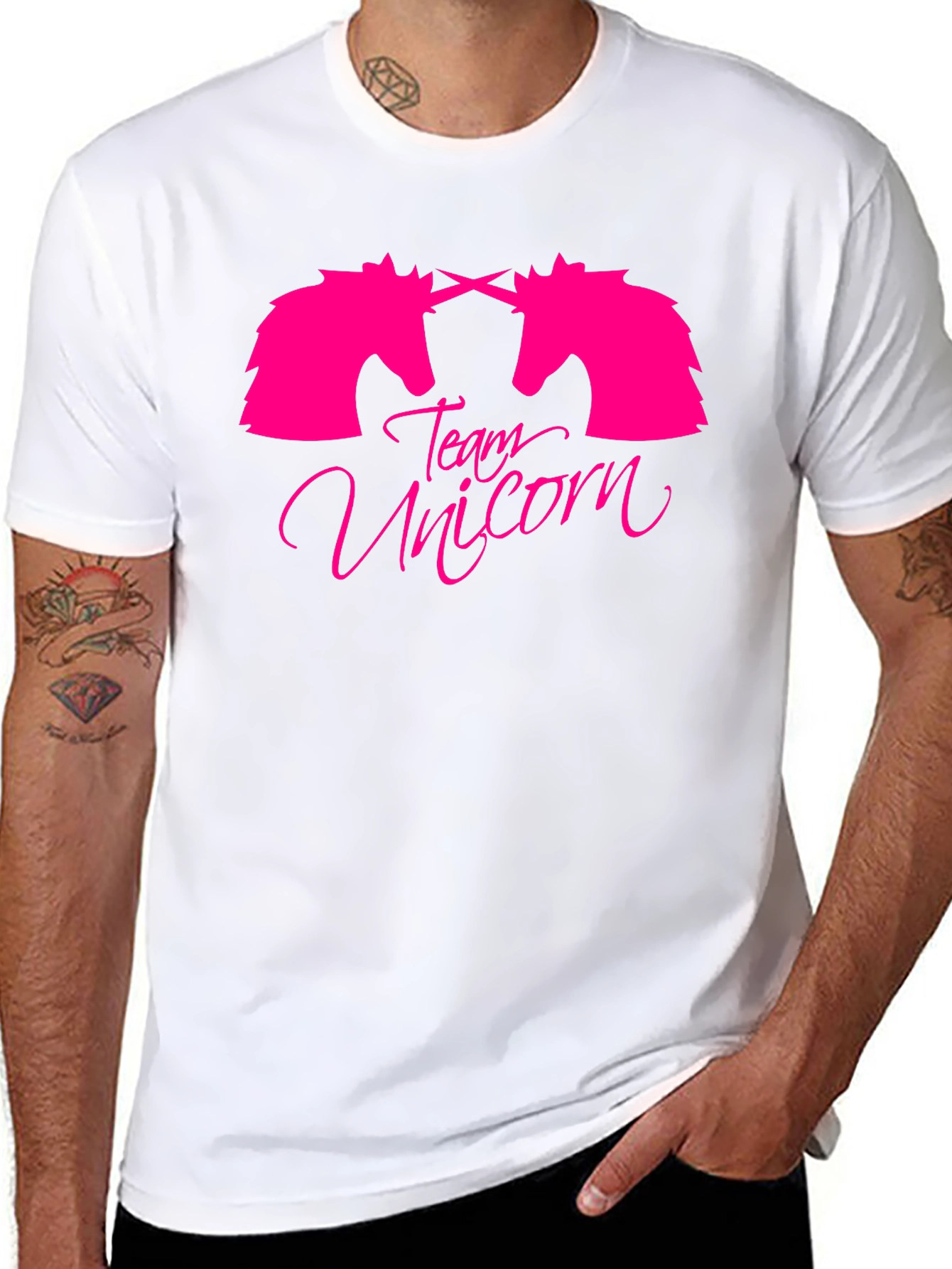 Black Team Unicorn Graphic T-Shirt view 8