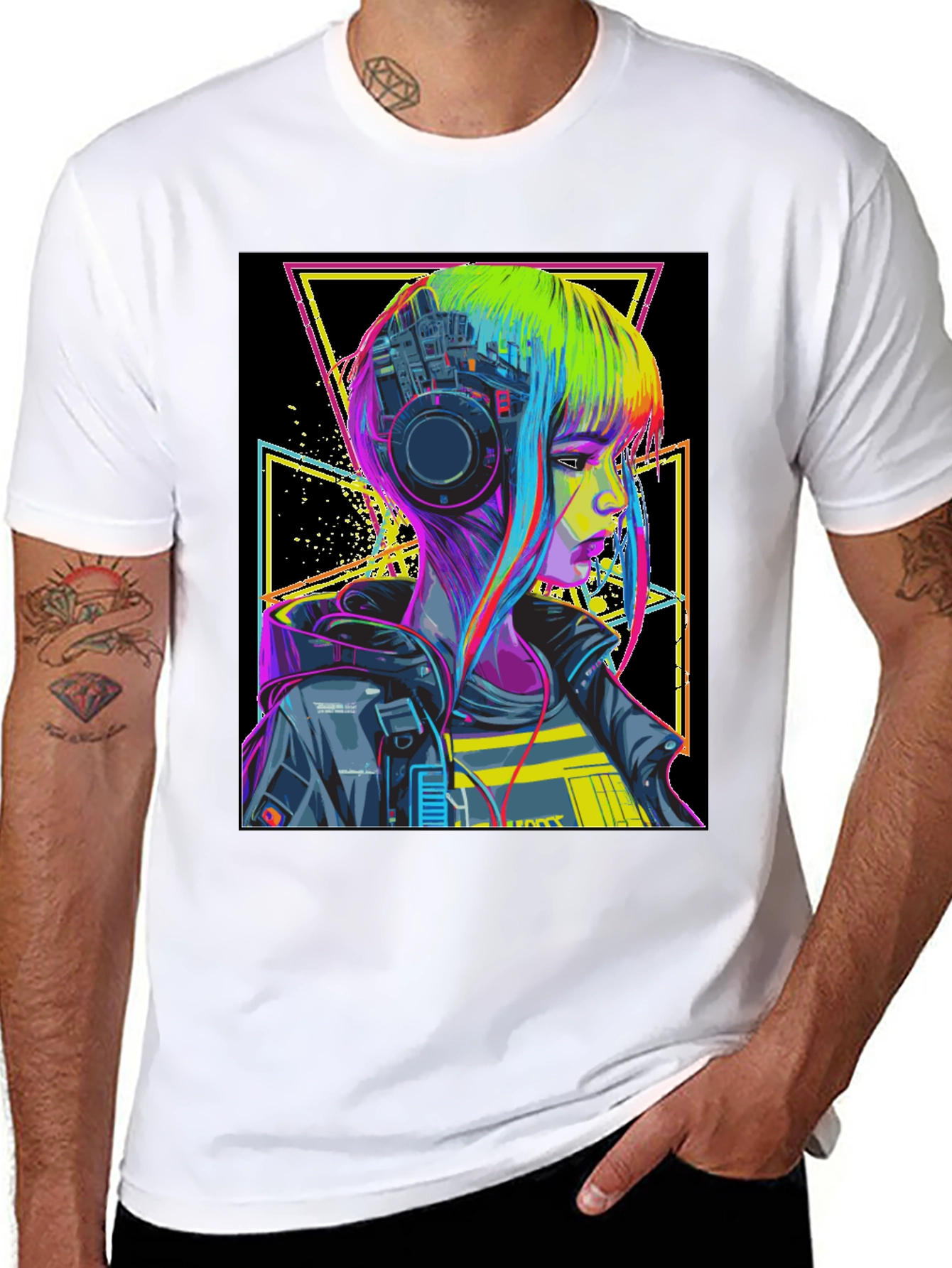 Black Cyberpunk Style T-Shirt - Edgy Techwear view 8