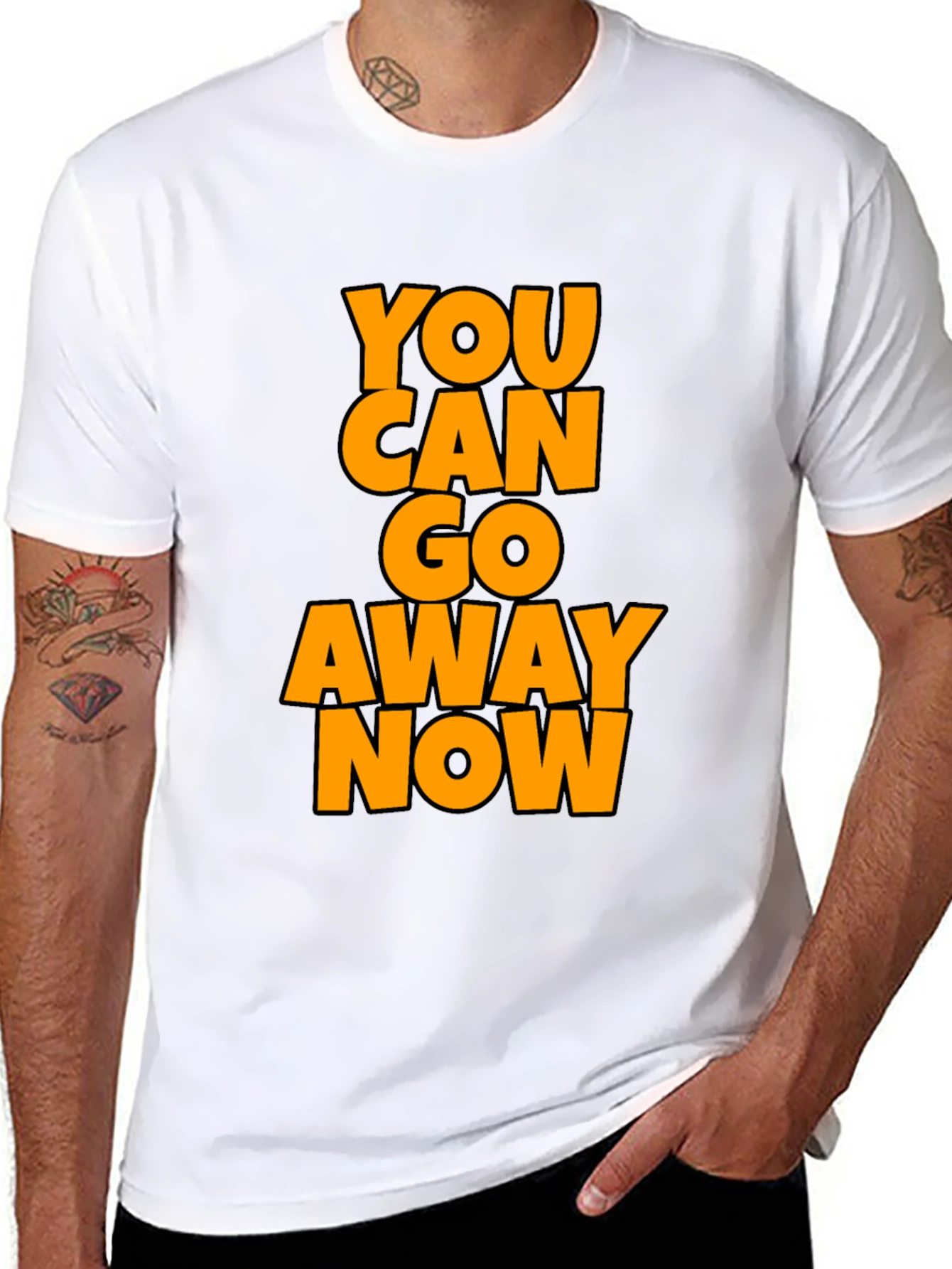 Black Funny Sarcastic Graphic Tee - You Can Go Away Now view 8