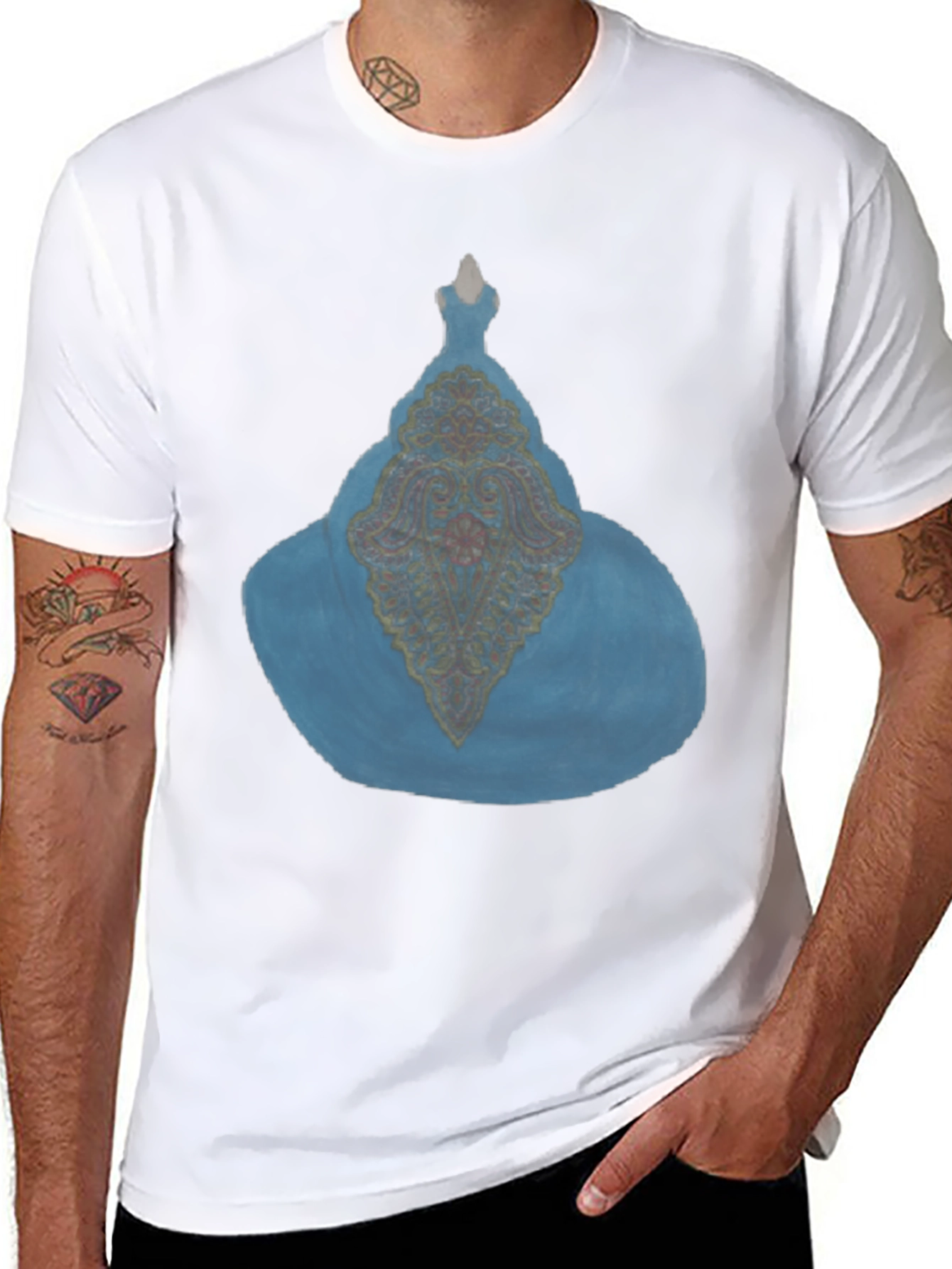 Black Black T-Shirt with Blue Genie Lamp Graphic view 8