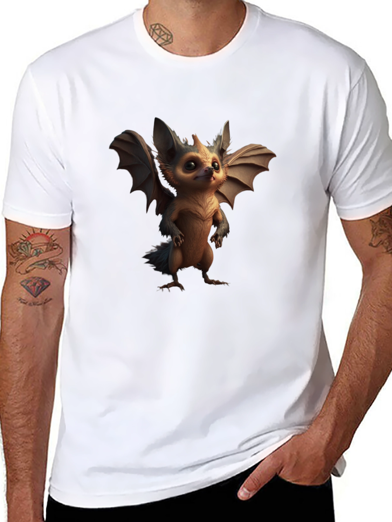 Black Cute Fantasy Creature T-Shirt - Soft Cotton Blend view 8