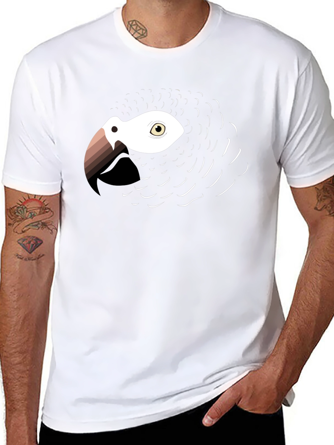 Black Parrot Graphic Tee - Stylish Bird Lover's T-Shirt view 8