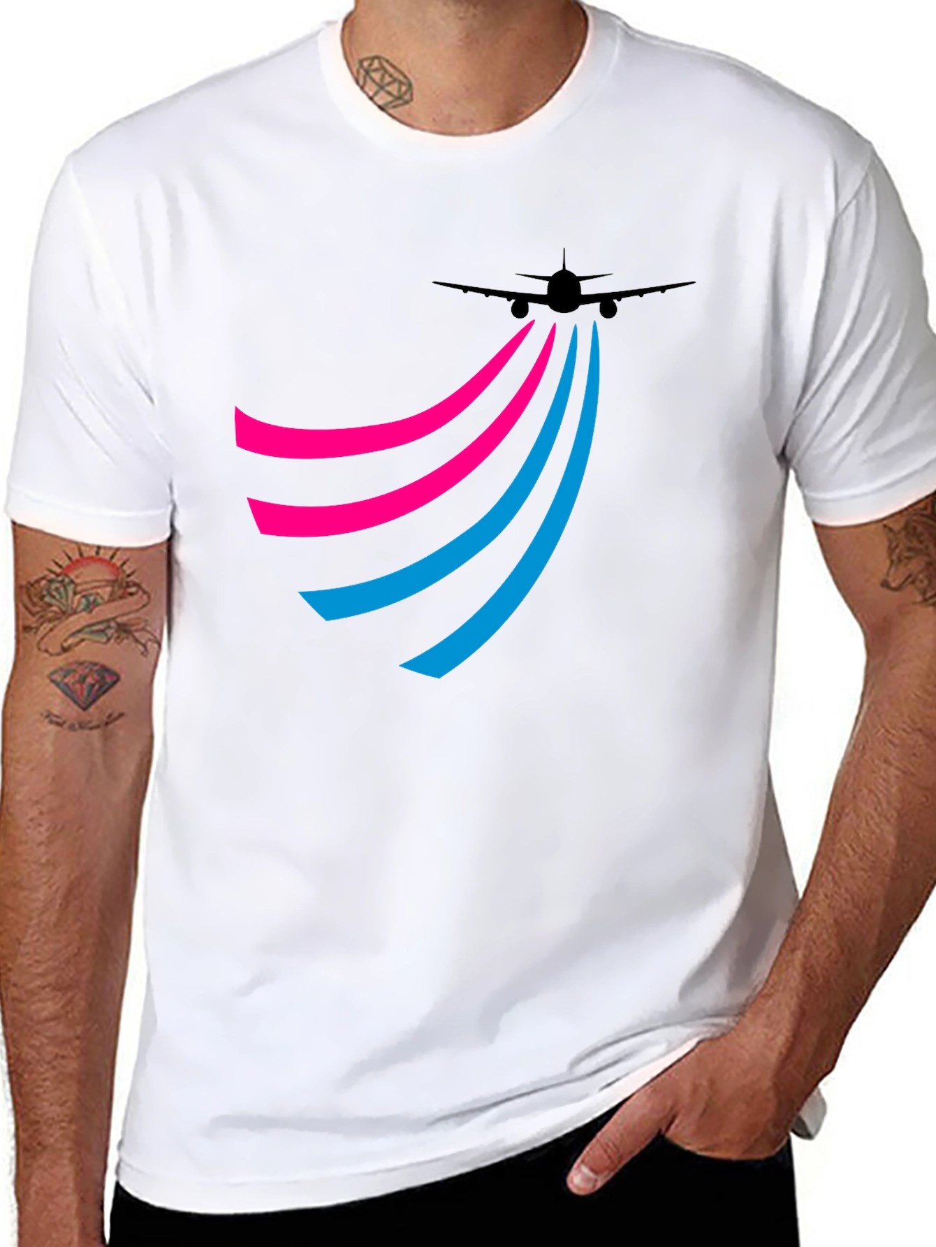 Black Airplane Trail Tee - Jet Setter Style! view 8