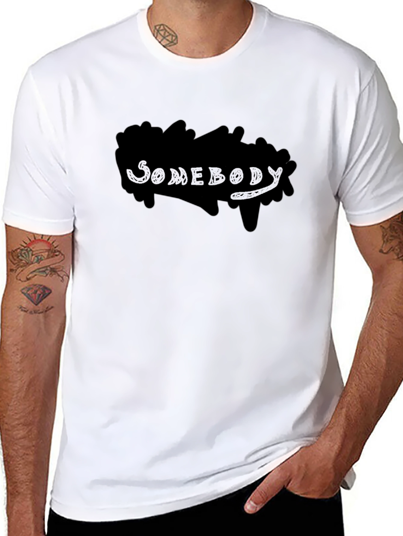 Black Somebody Black Graphic Print T-Shirt view 8