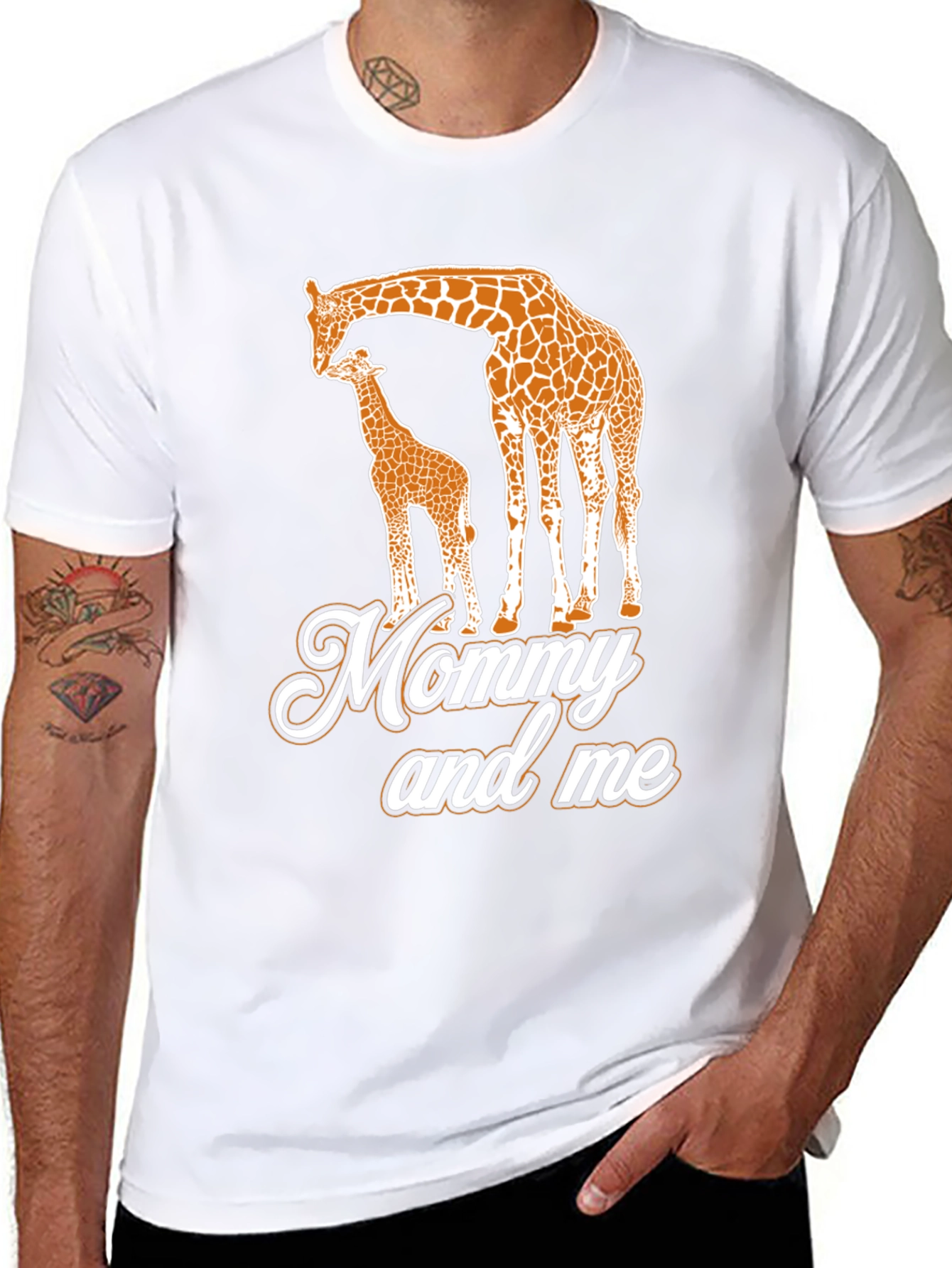 Black Mommy and Me Giraffe Black T-Shirt view 8