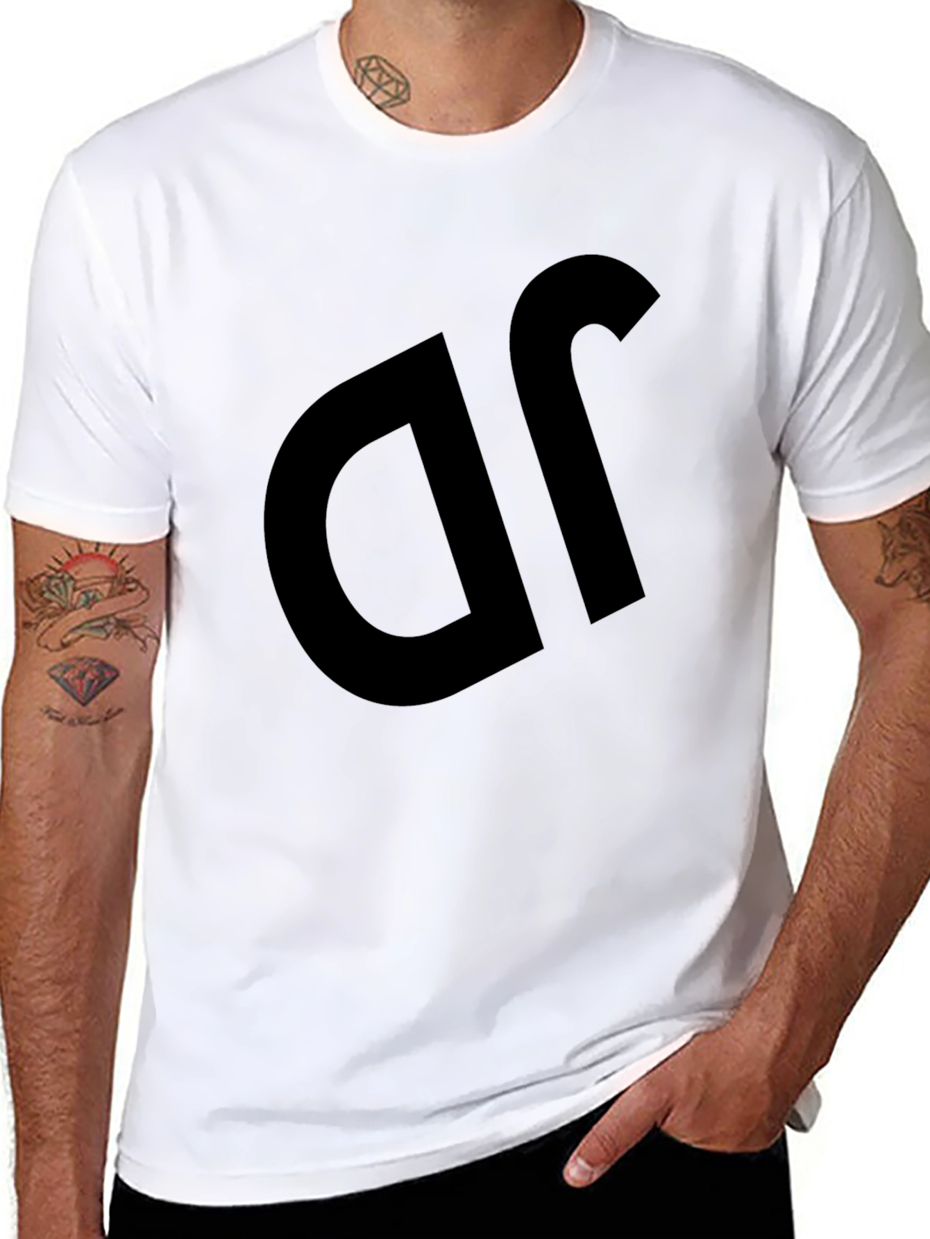 Black Black T-Shirt with Bold Logo view 8