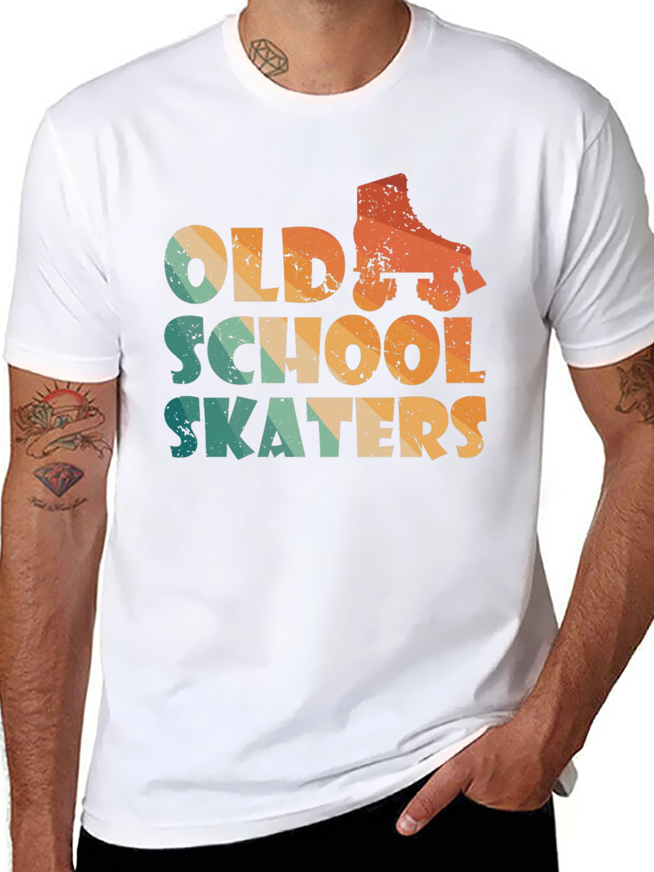 Black Vintage Old School Skaters T-Shirt view 8