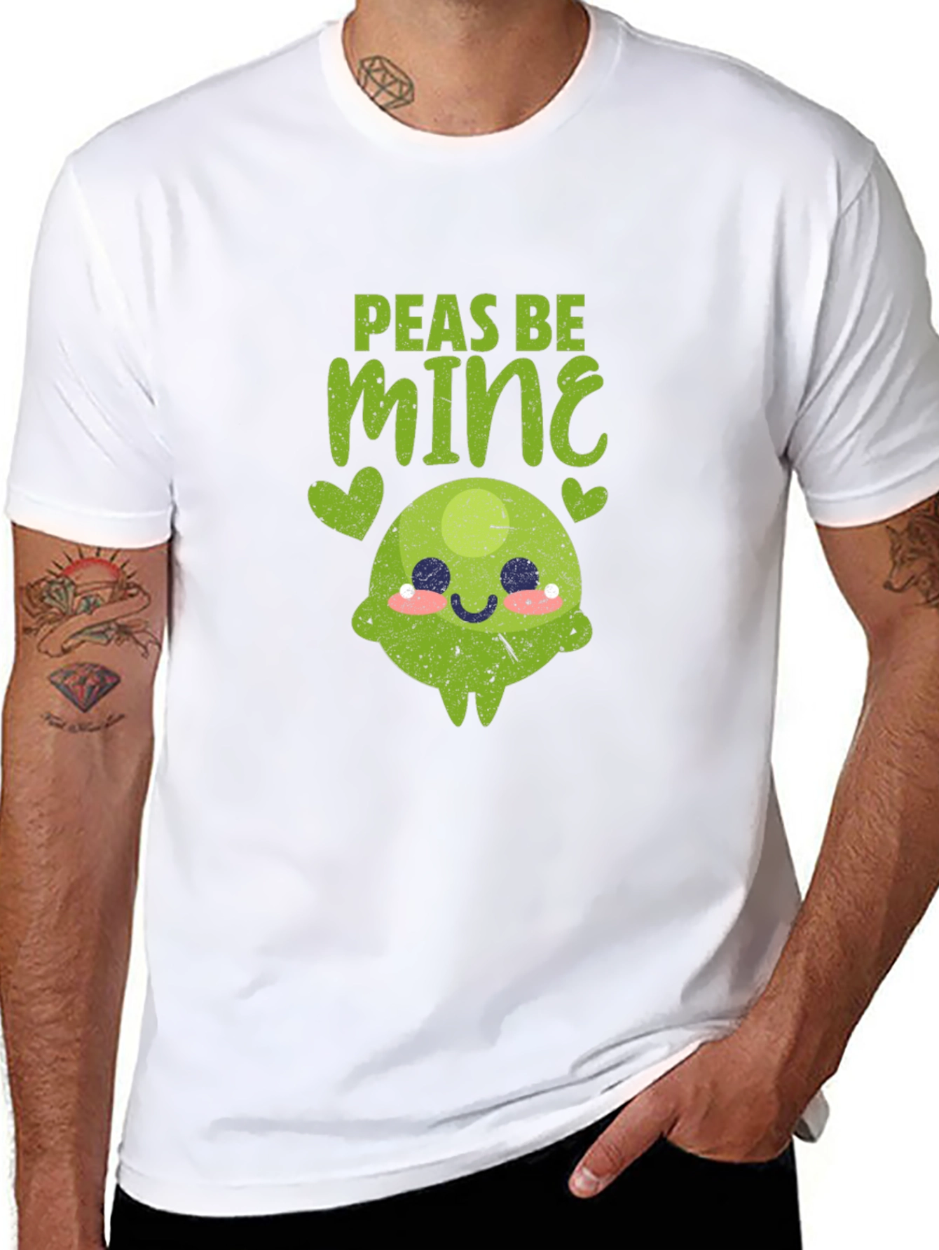 Black Peas Be Mine Valentine's Day T-Shirt view 8