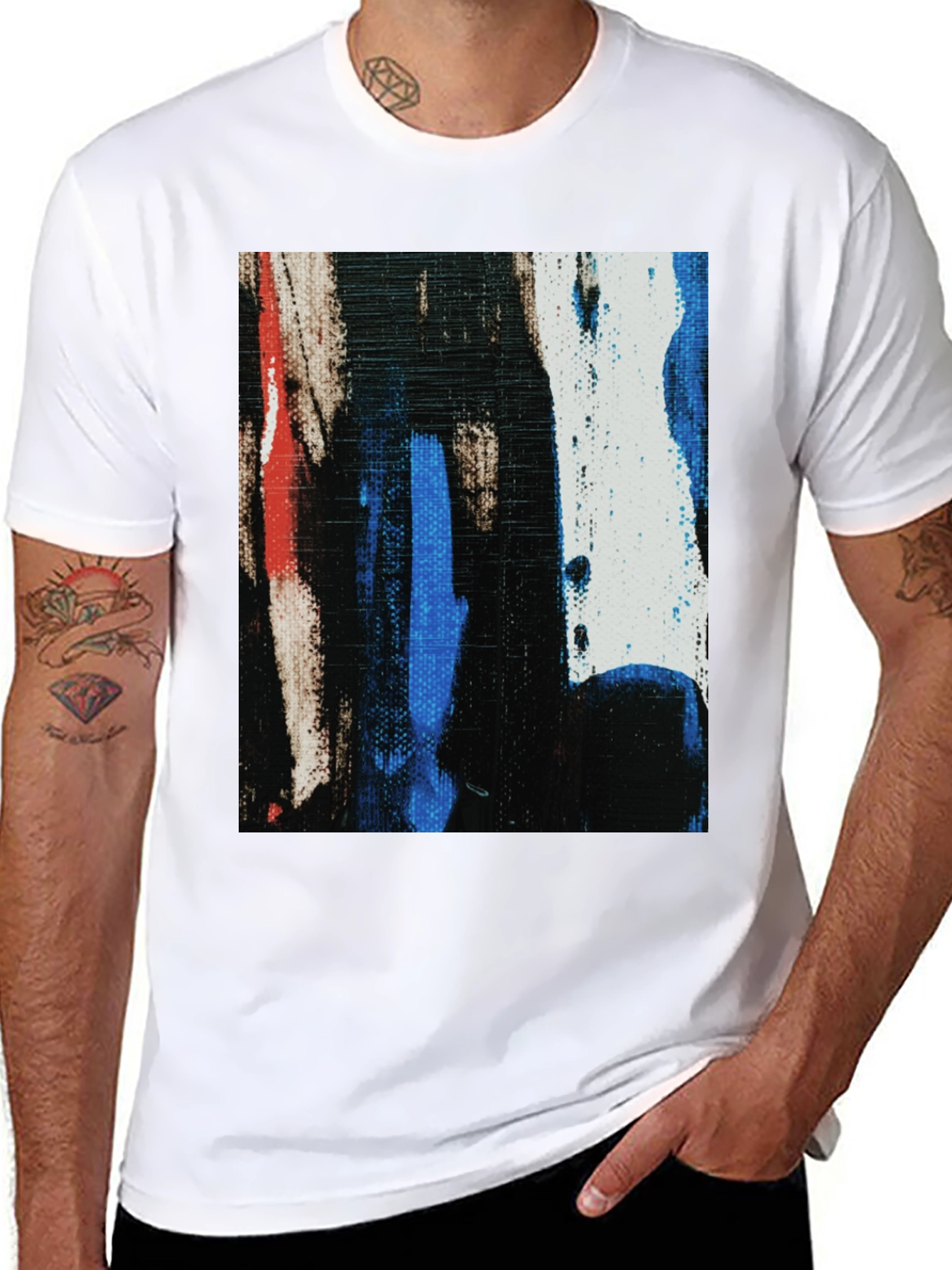Black Abstract Art Black T-Shirt view 8