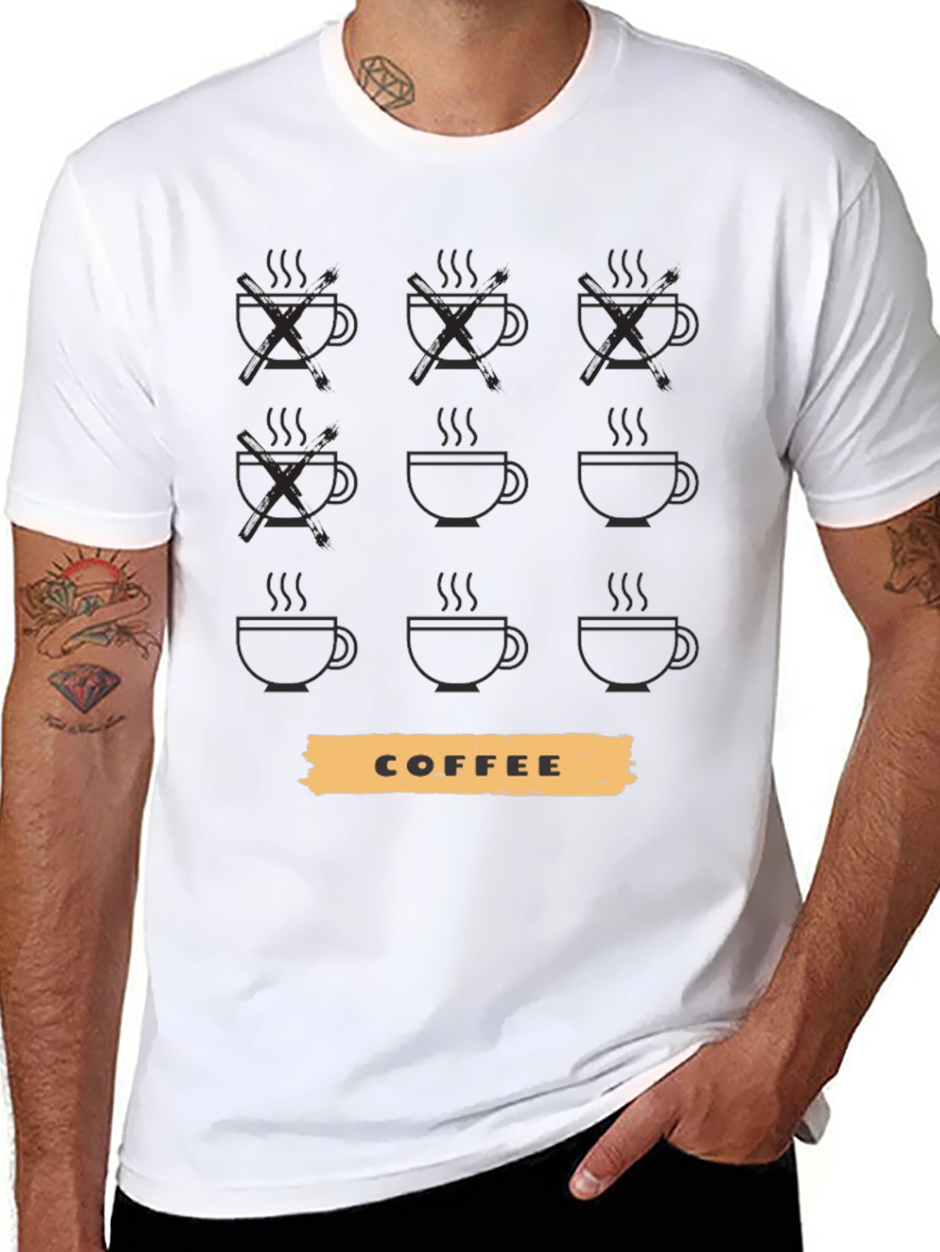 Black Coffee Cup Graphic Tee - Trendy Casual Shirt view 8