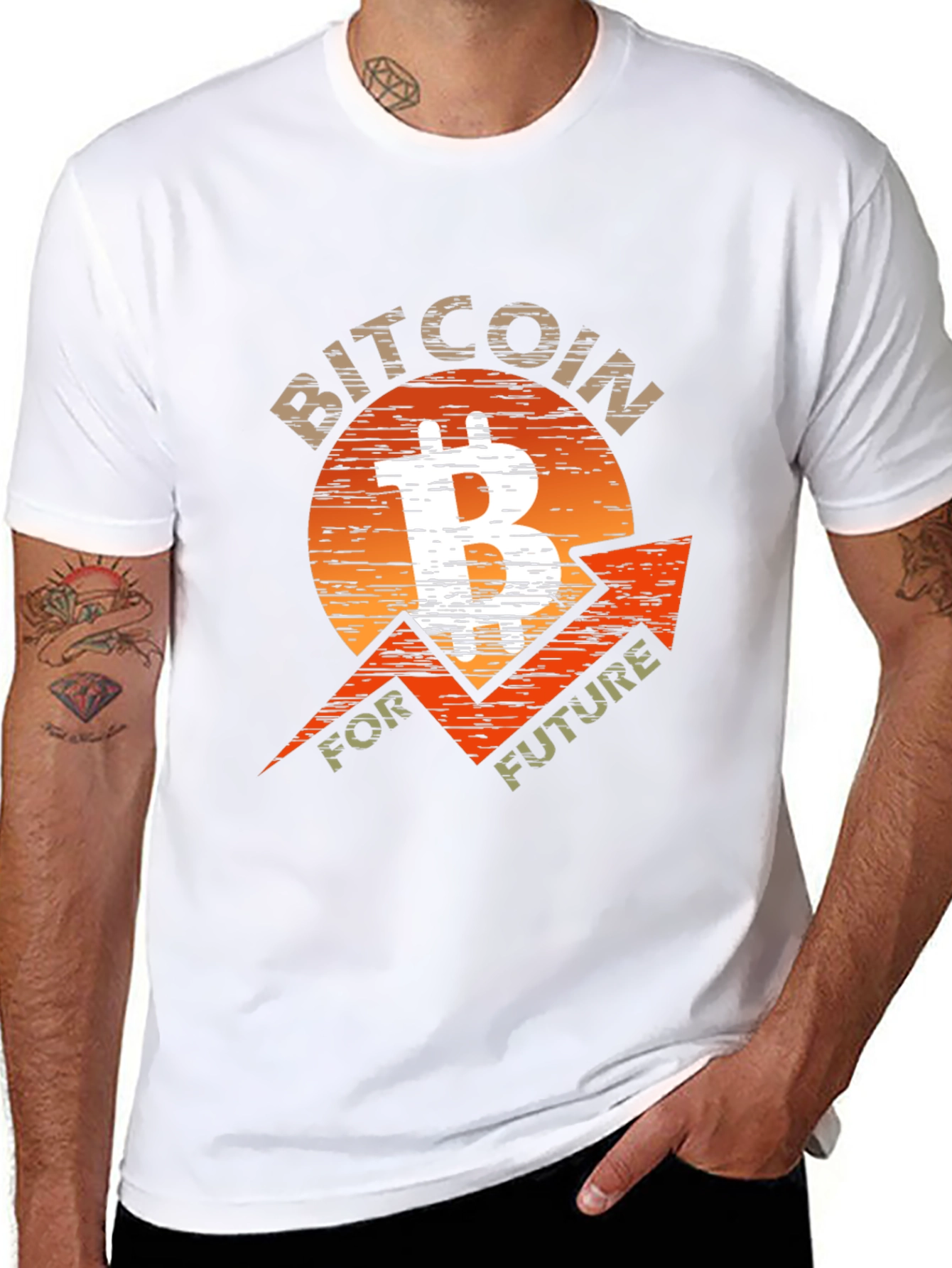 Black Bitcoin For Future Graphic Tee - Crypto T-Shirt view 8