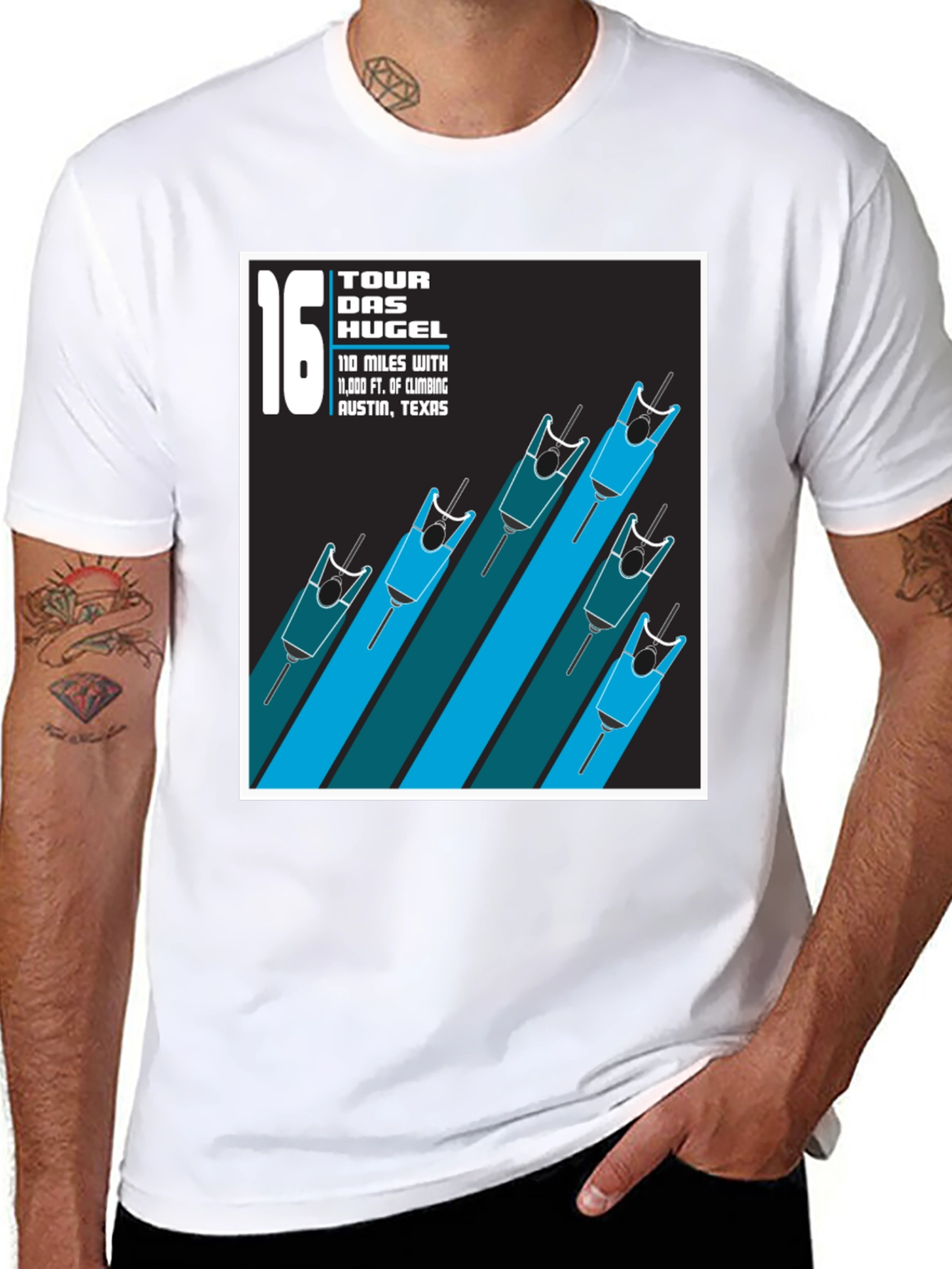 Black Tour Das Hugel Cycling T-Shirt - Austin Texas view 8