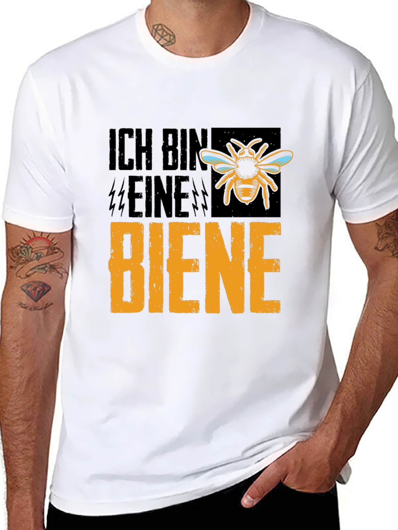 Black Ich Bin Eine Biene T-Shirt - Funny Bee Keeper Tee view 8