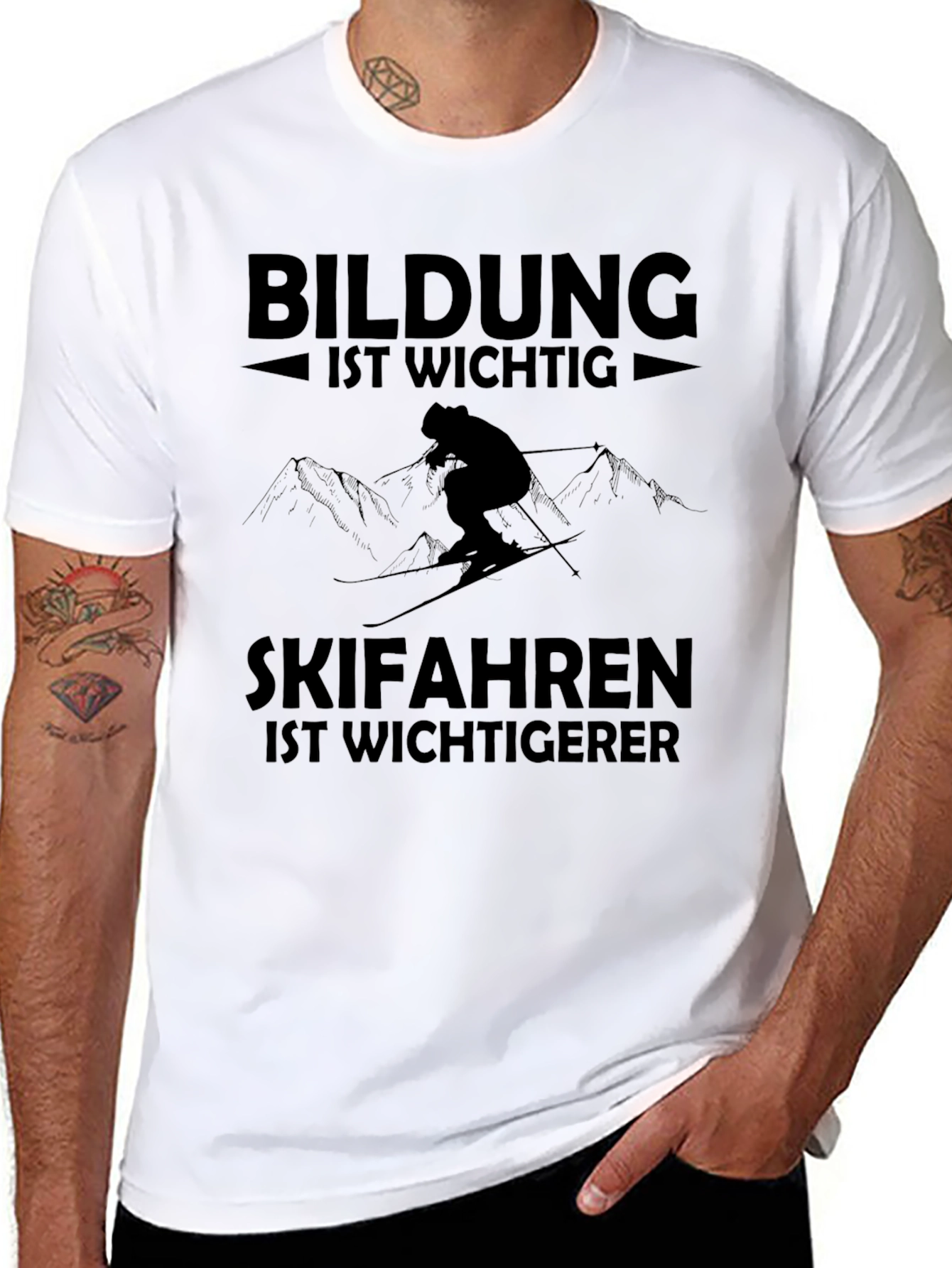 Black Skiing is Important T-Shirt view 8