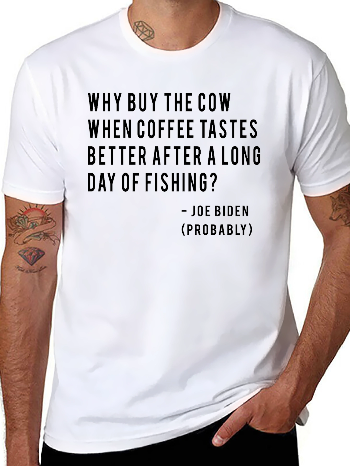 Black Why Buy the Cow T-Shirt - Joe Biden Quote Funny Tee view 8