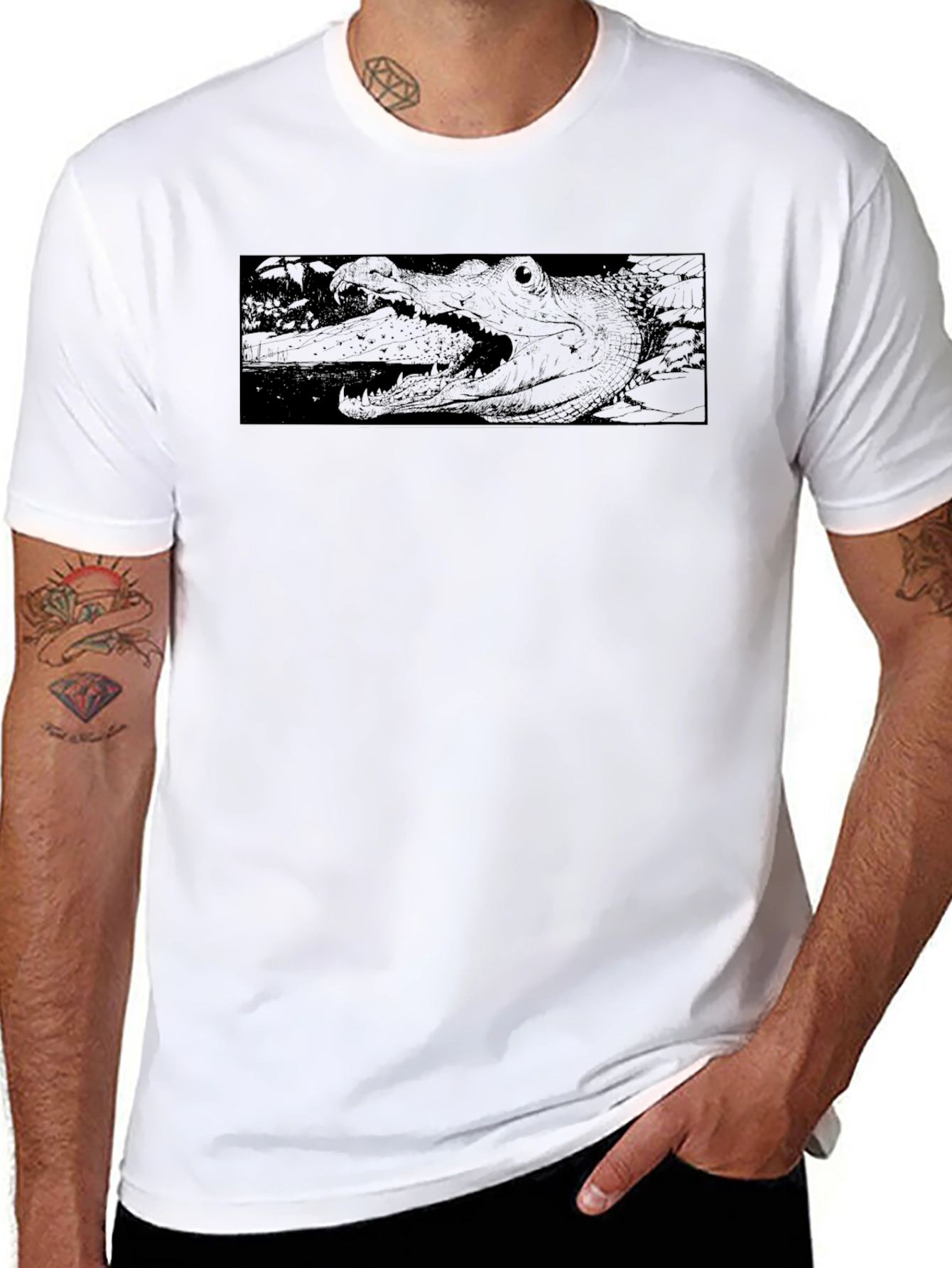 Black Crocodile Graphic T-Shirt - Premium Comfort view 8
