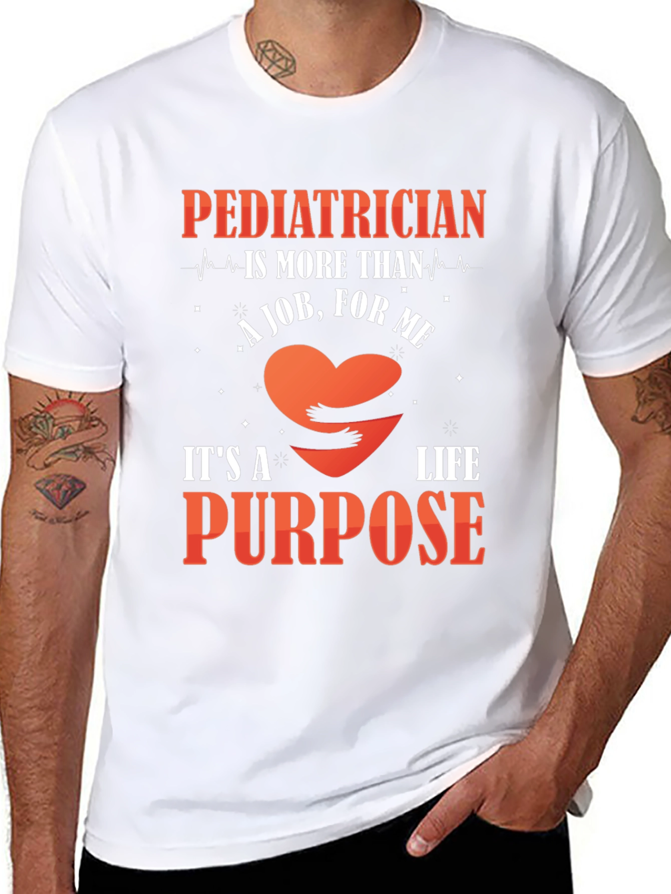 Black Pediatrician Life Purpose T-Shirt view 8