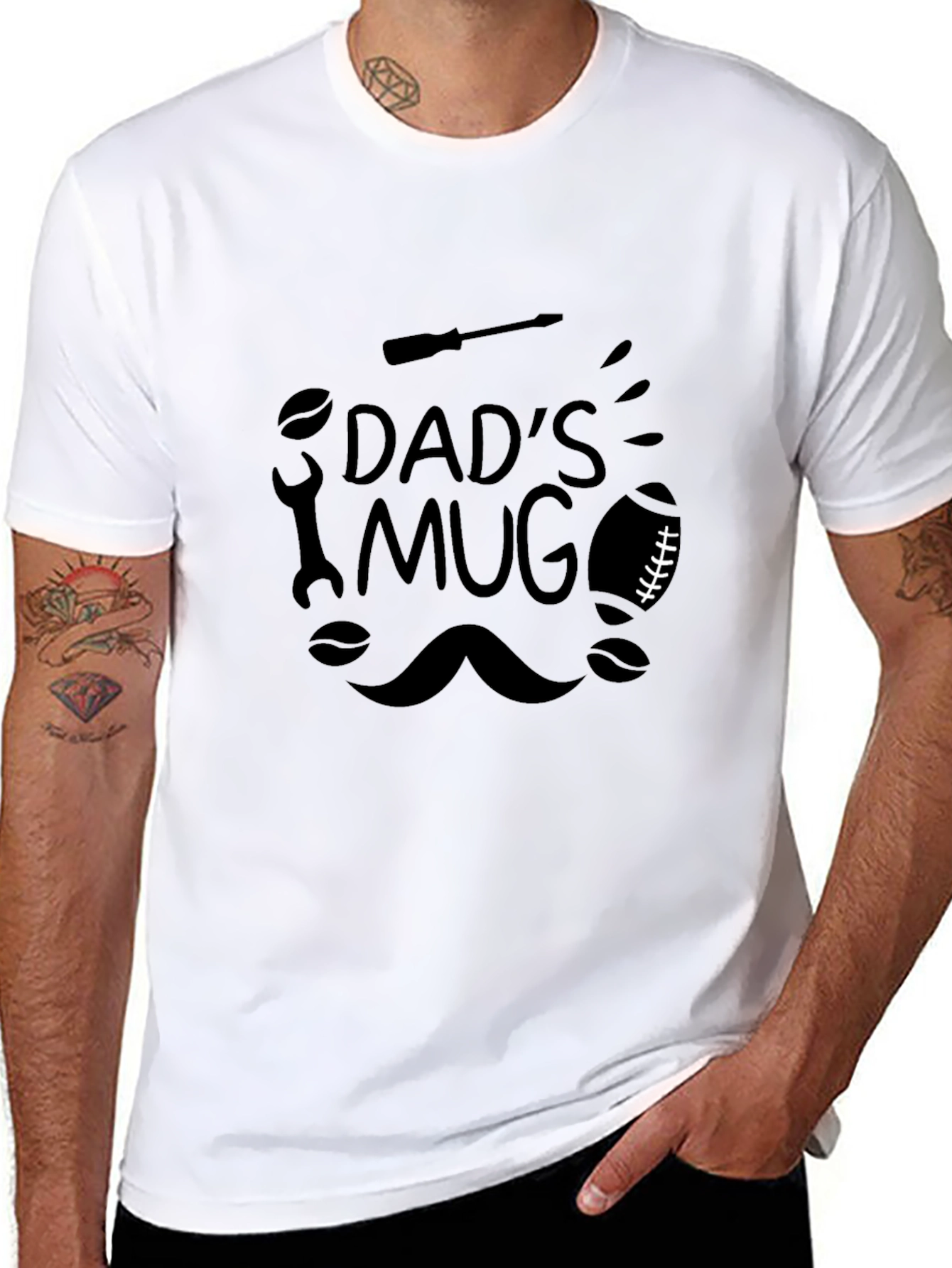 Black Dad's Mug Graphic T-Shirt Black view 8