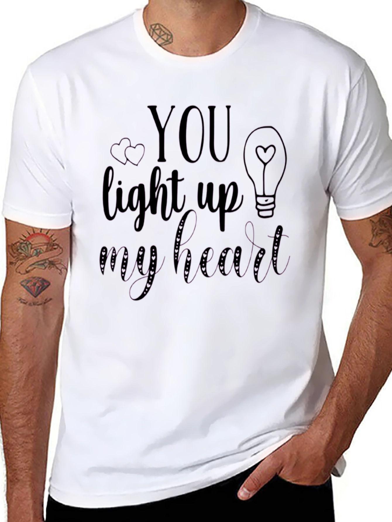 Black You Light Up My Heart Graphic Tee view 8