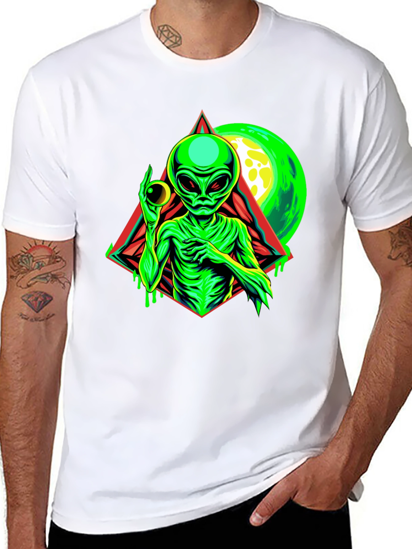 Black Alien Graphic Tee - Sci-Fi T-Shirt view 8