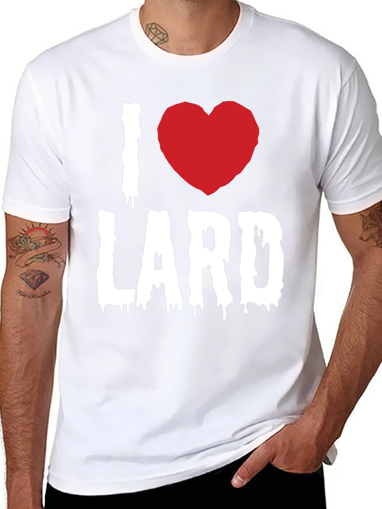 Black I Love Lard Graphic Tee - Black view 8