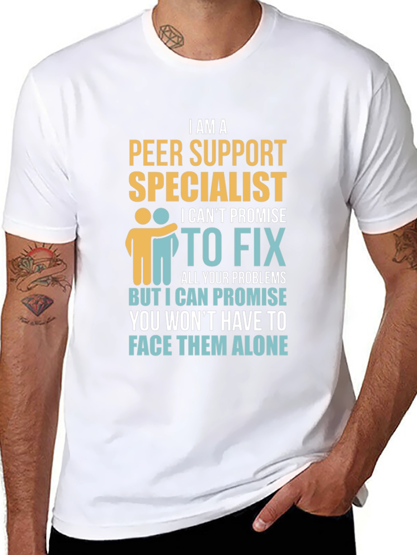 Black Peer Support Specialist Graphic T-Shirt view 8