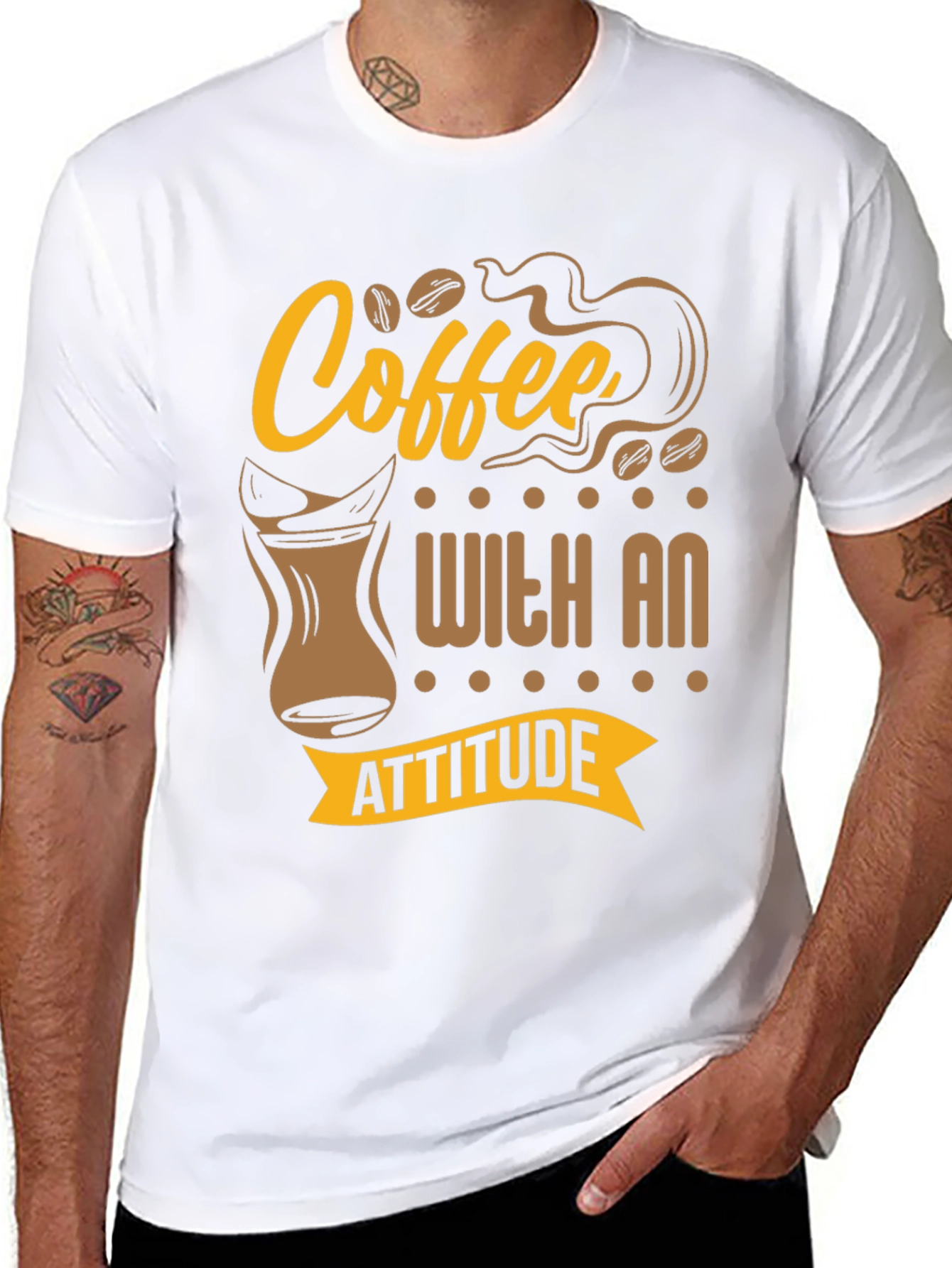 Black Coffee With An Attitude Graphic T-Shirt view 8
