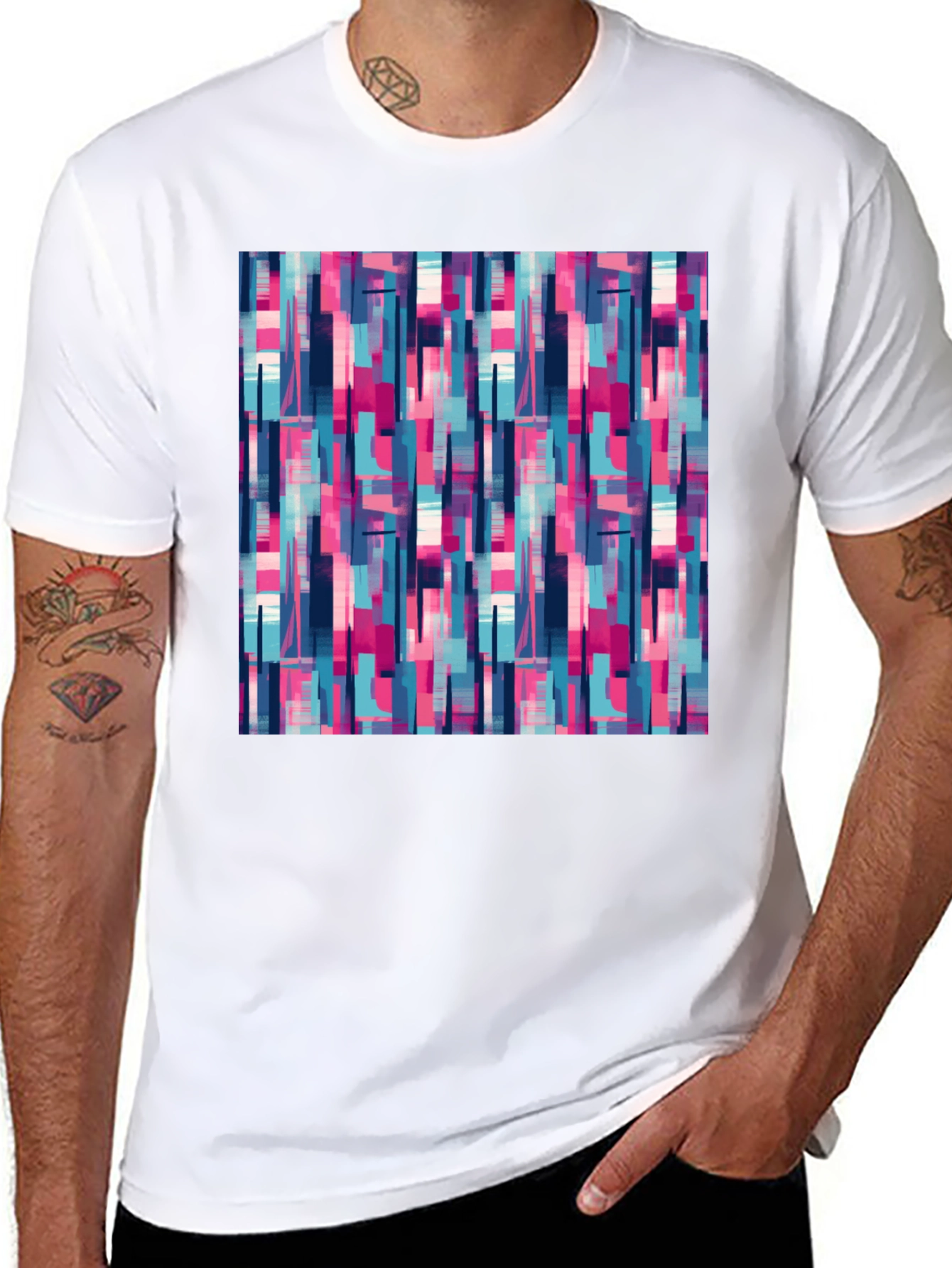 Black Abstract Pattern Tee view 8