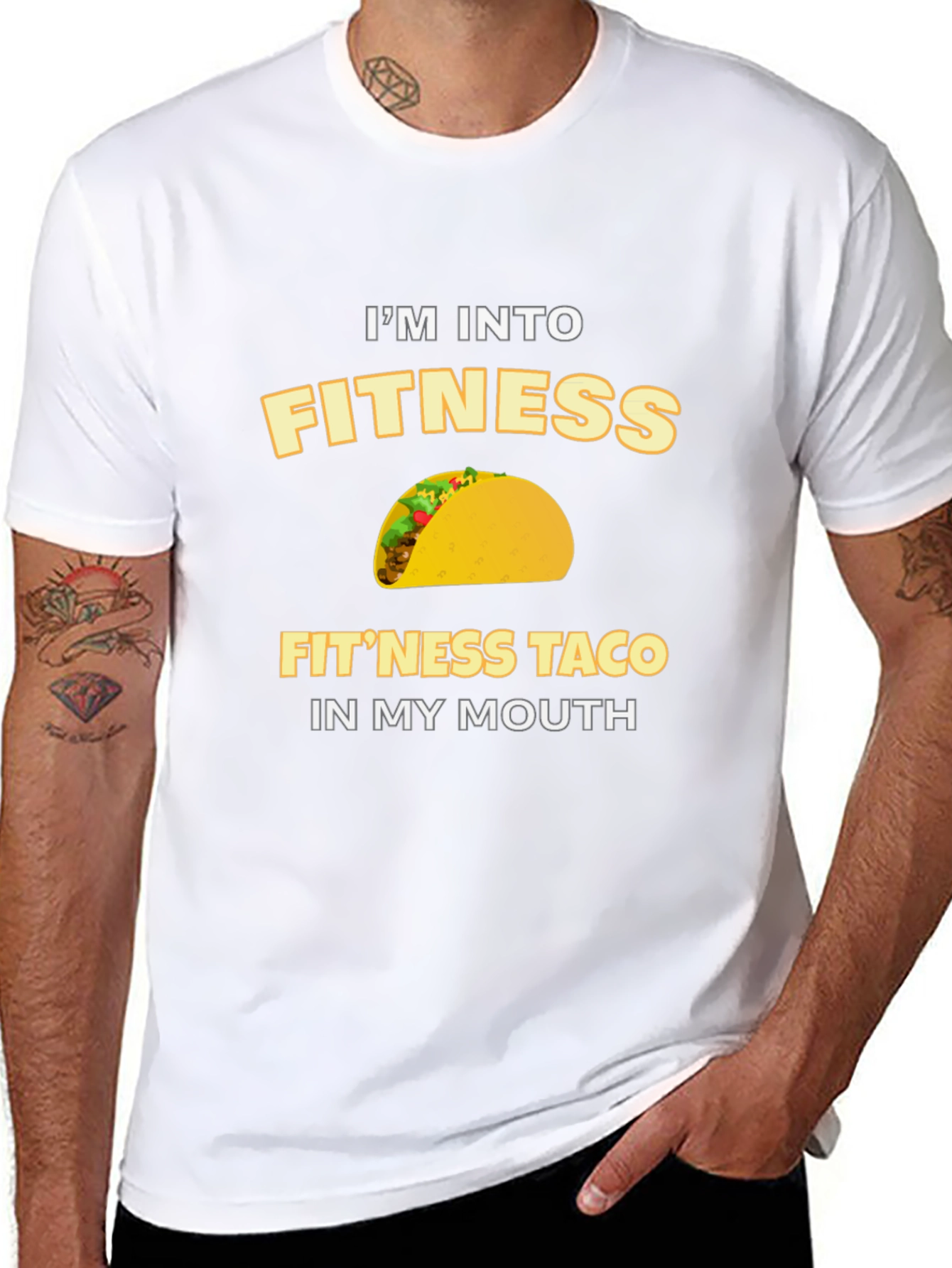 Black I'm Into Fit'ness Taco Graphic T-Shirt view 8