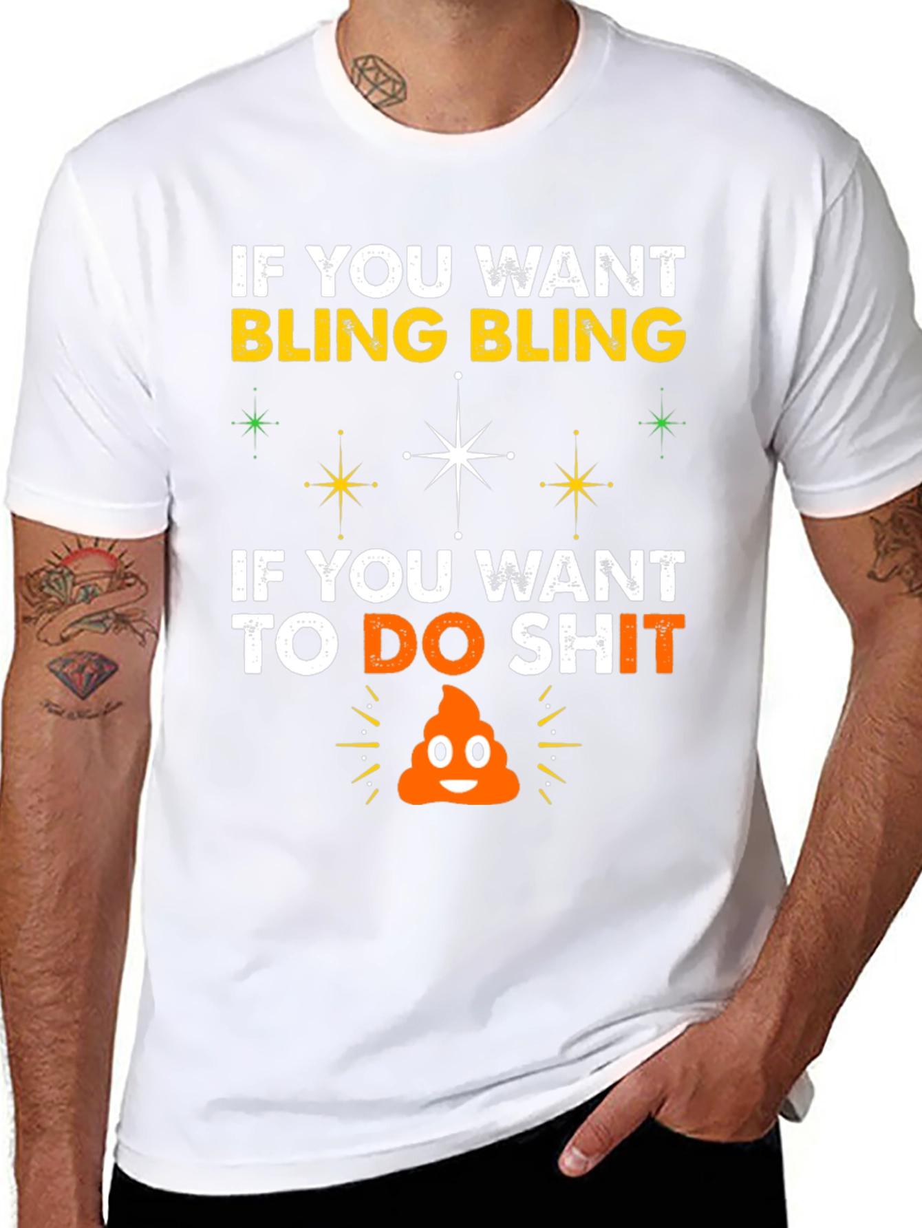 Black Bling & Do Shit T-Shirt: Hilarious Graphic Tee view 8