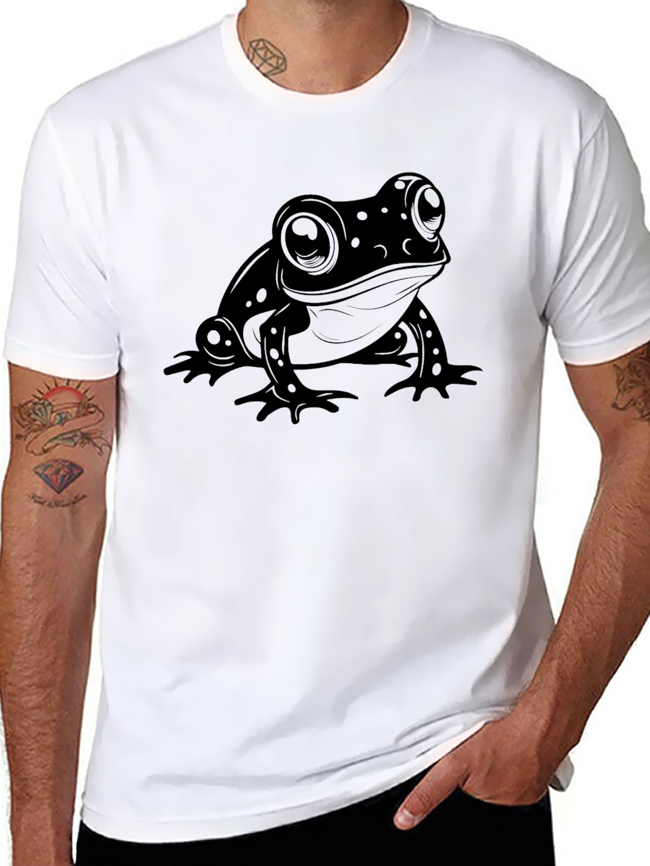 Black Frog Graphic Tee - Cool and Casual Black T-Shirt view 8