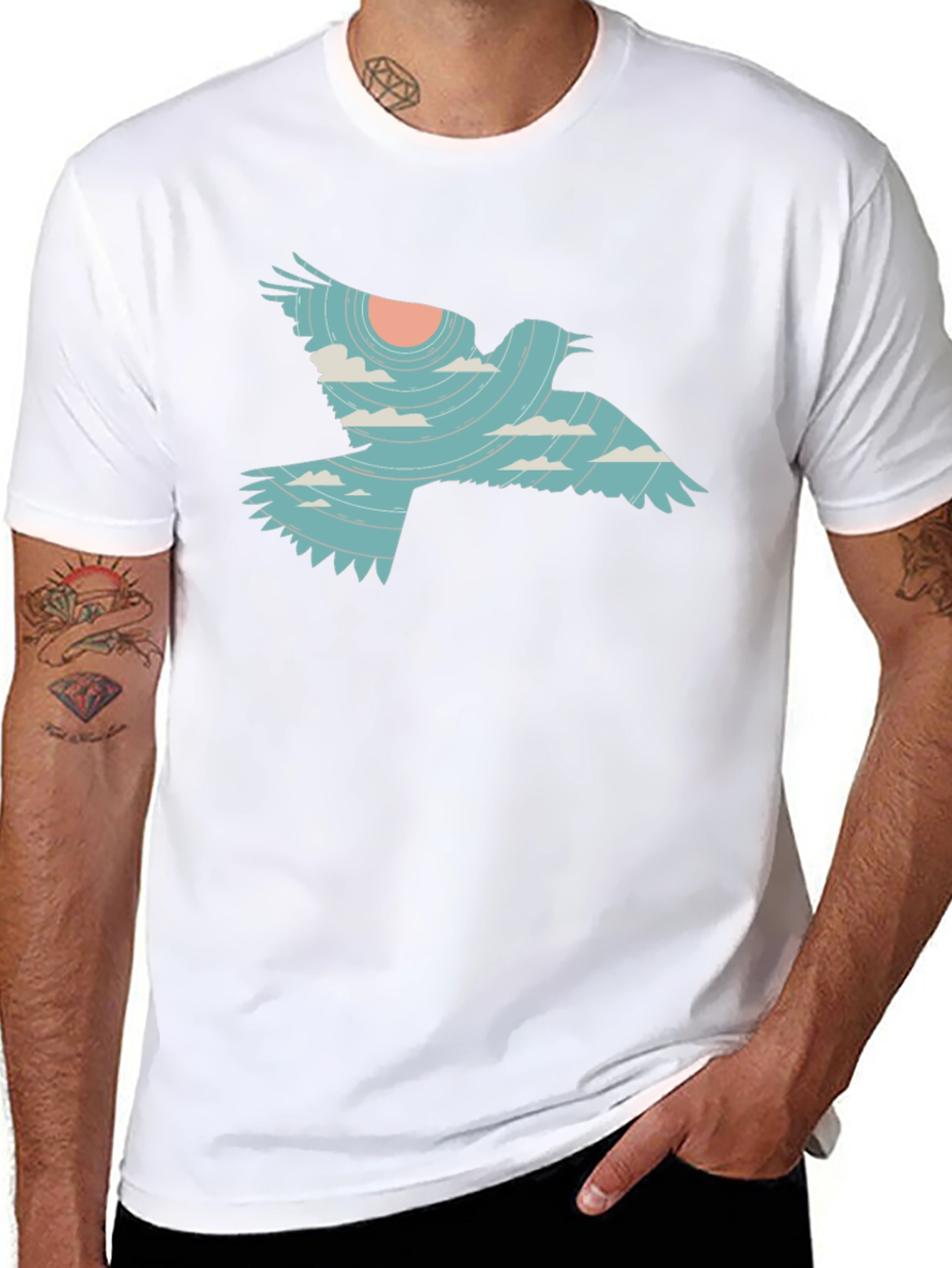 Black Sky Bird Graphic Tee - Unique Design view 8