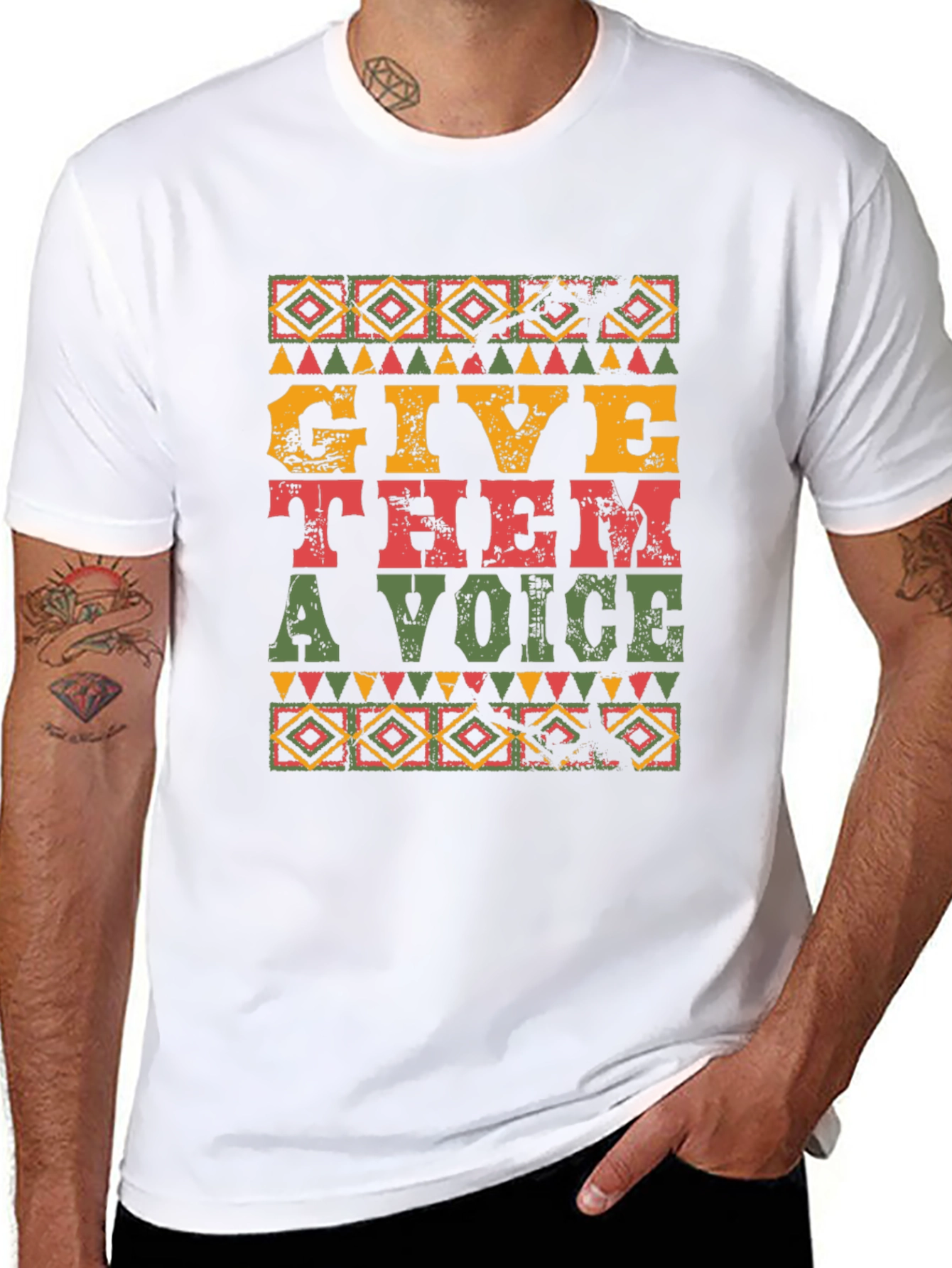Black Give Them a Voice Black T-Shirt view 8