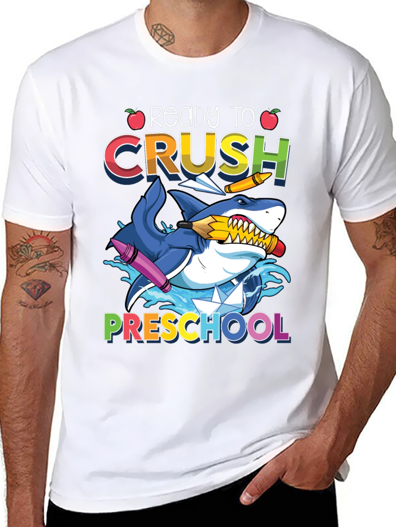 Black Ready to Crush Preschool Shark T-Shirt view 8