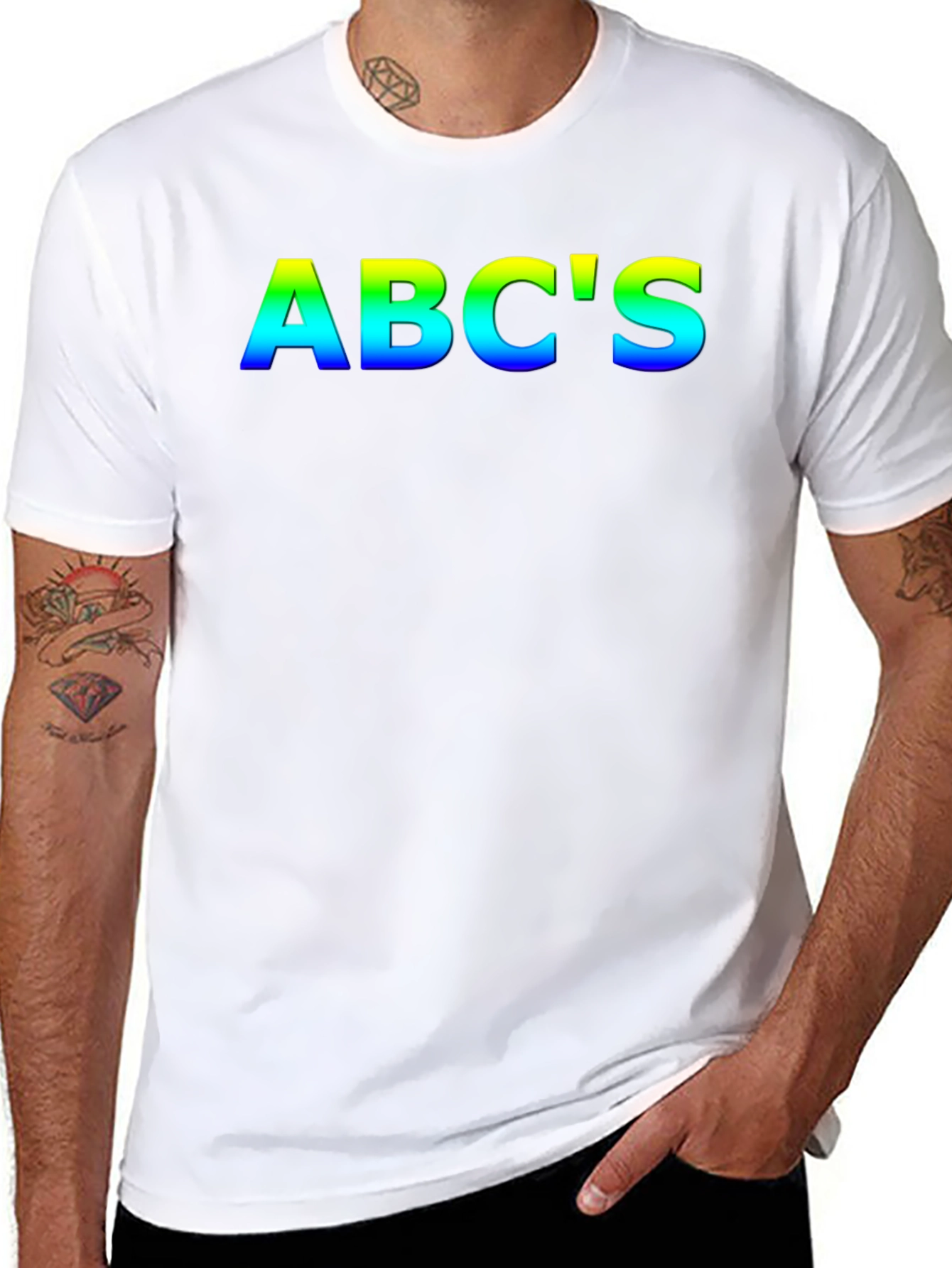 Black Rainbow ABC's Black T-Shirt view 8